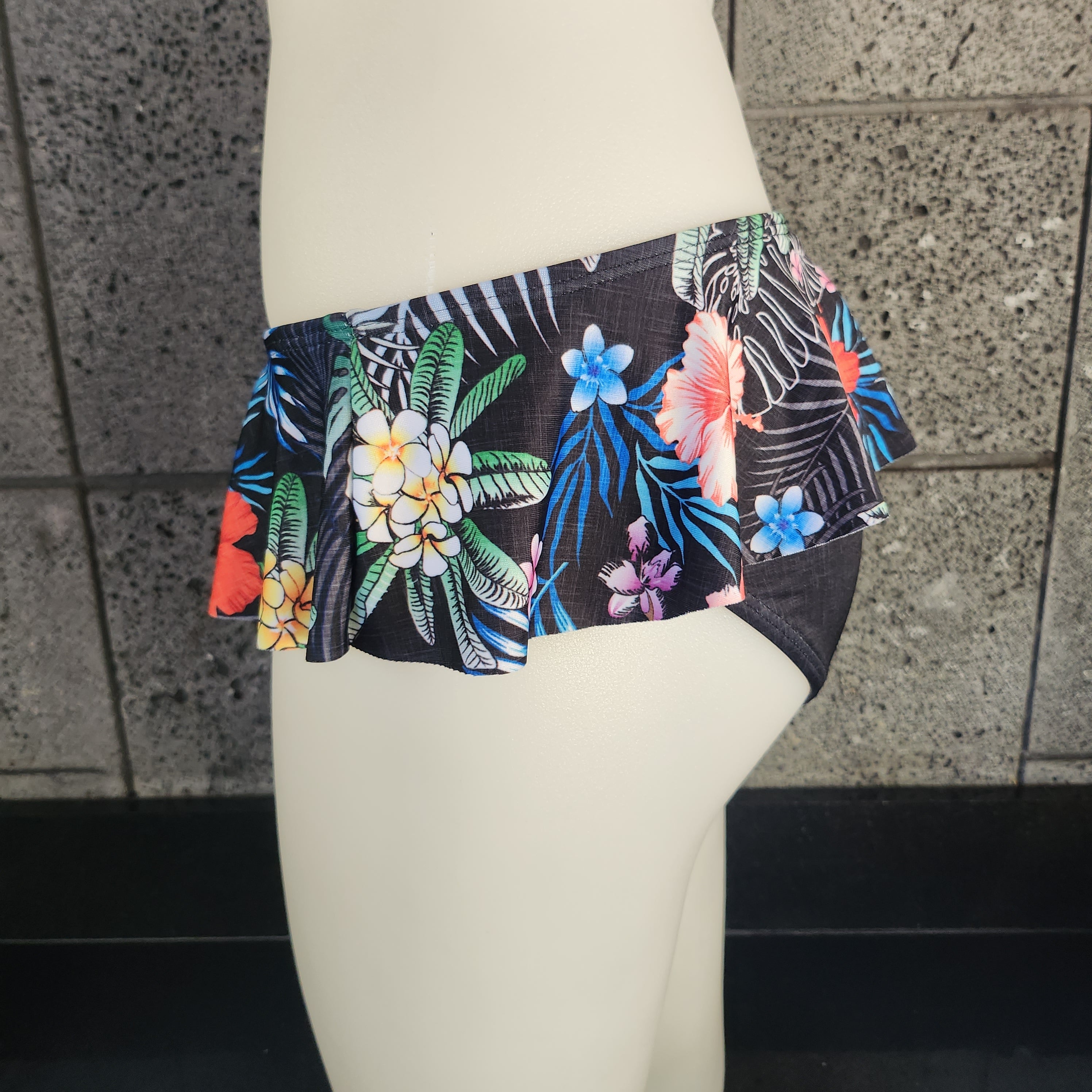 Loco Boutique Red Hibis-2 Skirted Bottom