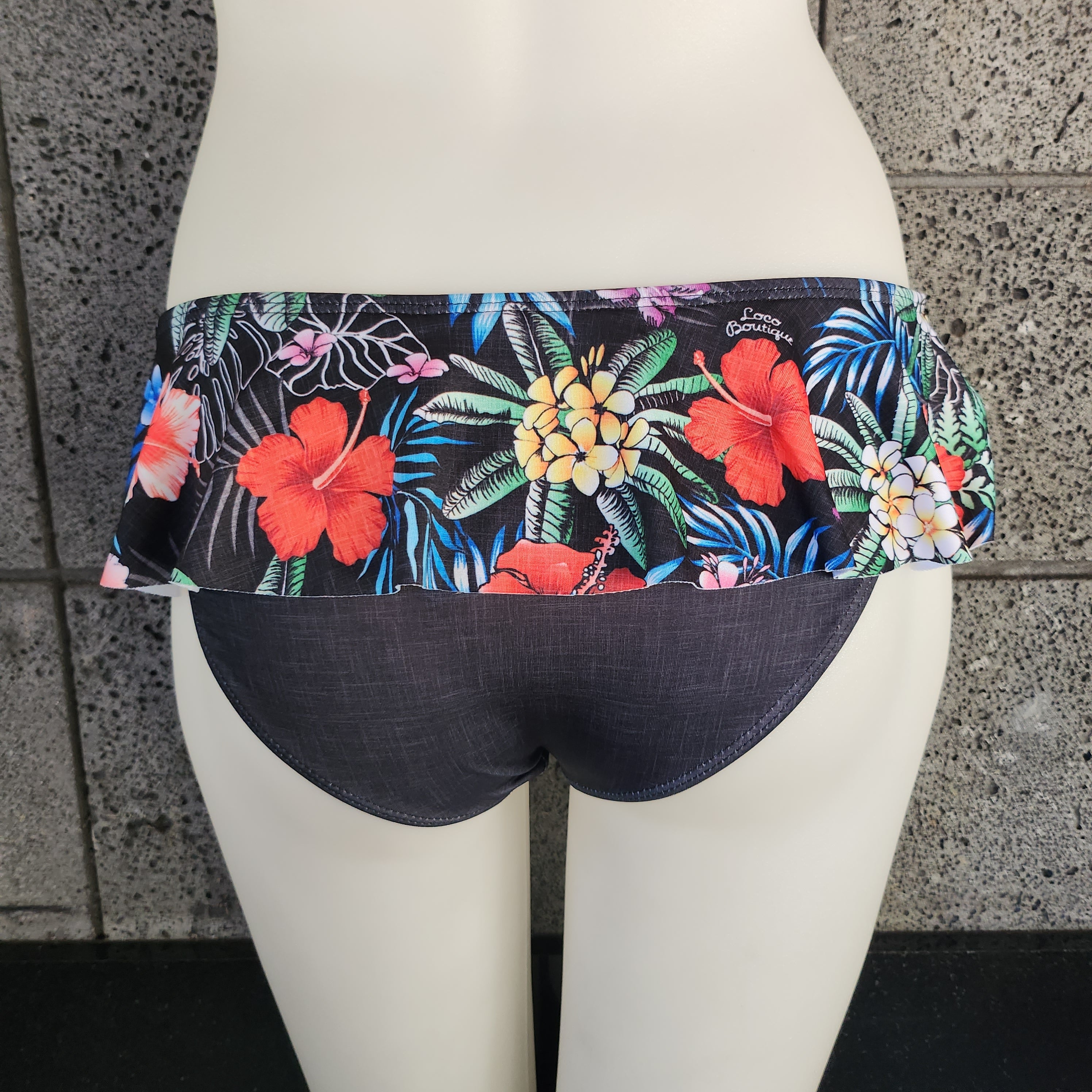 Loco Boutique Red Hibis-2 Skirted Bottom