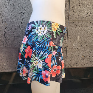 Loco Boutique Red Hibis-2 Flared Skort