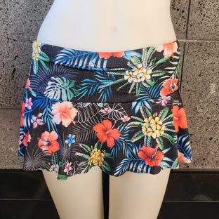 Loco Boutique Red Hibis-2 Flared Skort