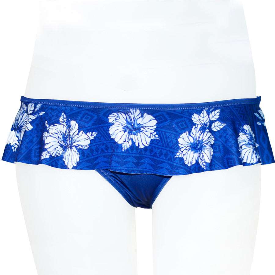 Blue Hibis Skirted Bottom - Loco Boutique