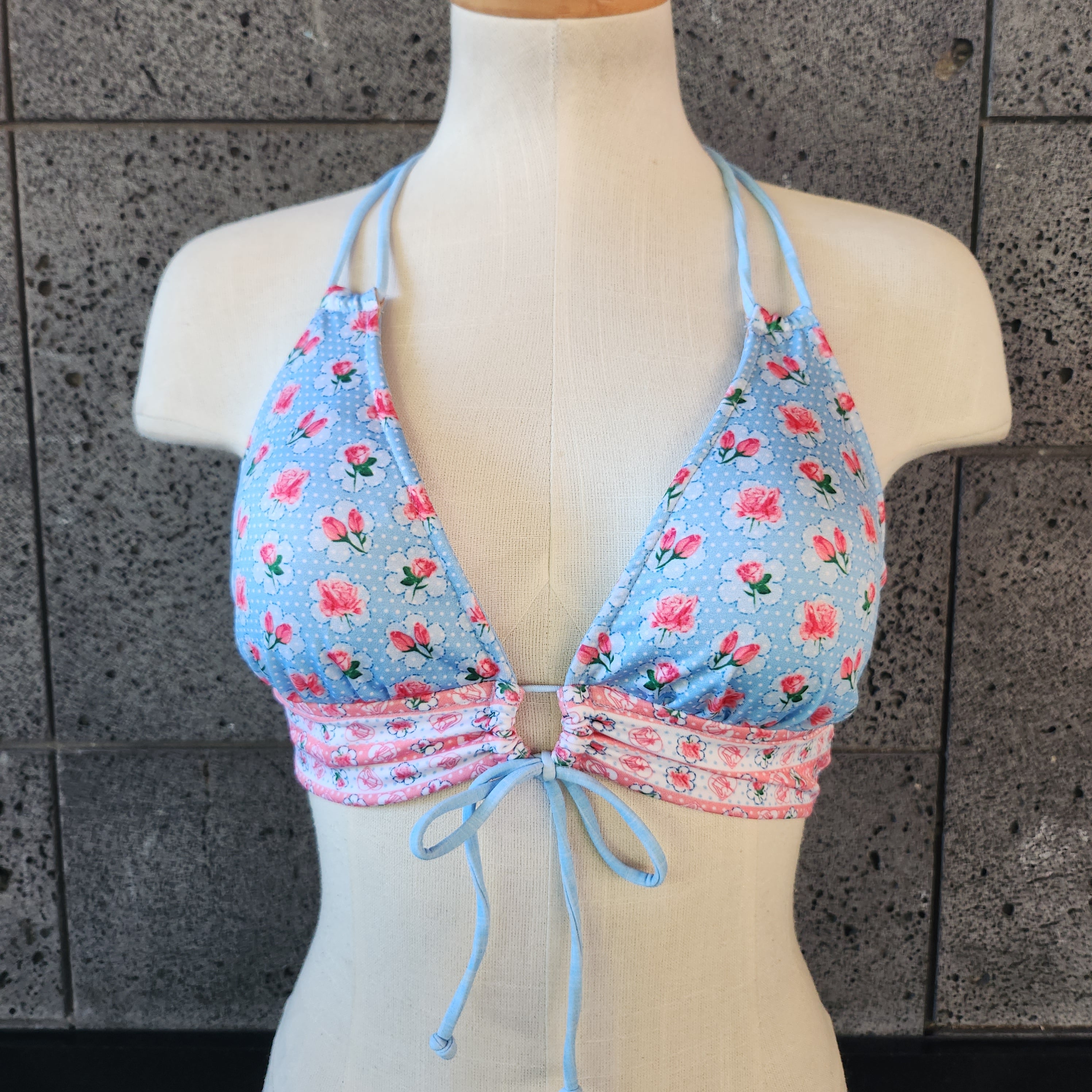 Loco Boutique Roses Reversible Keyhole Front Banded Chest