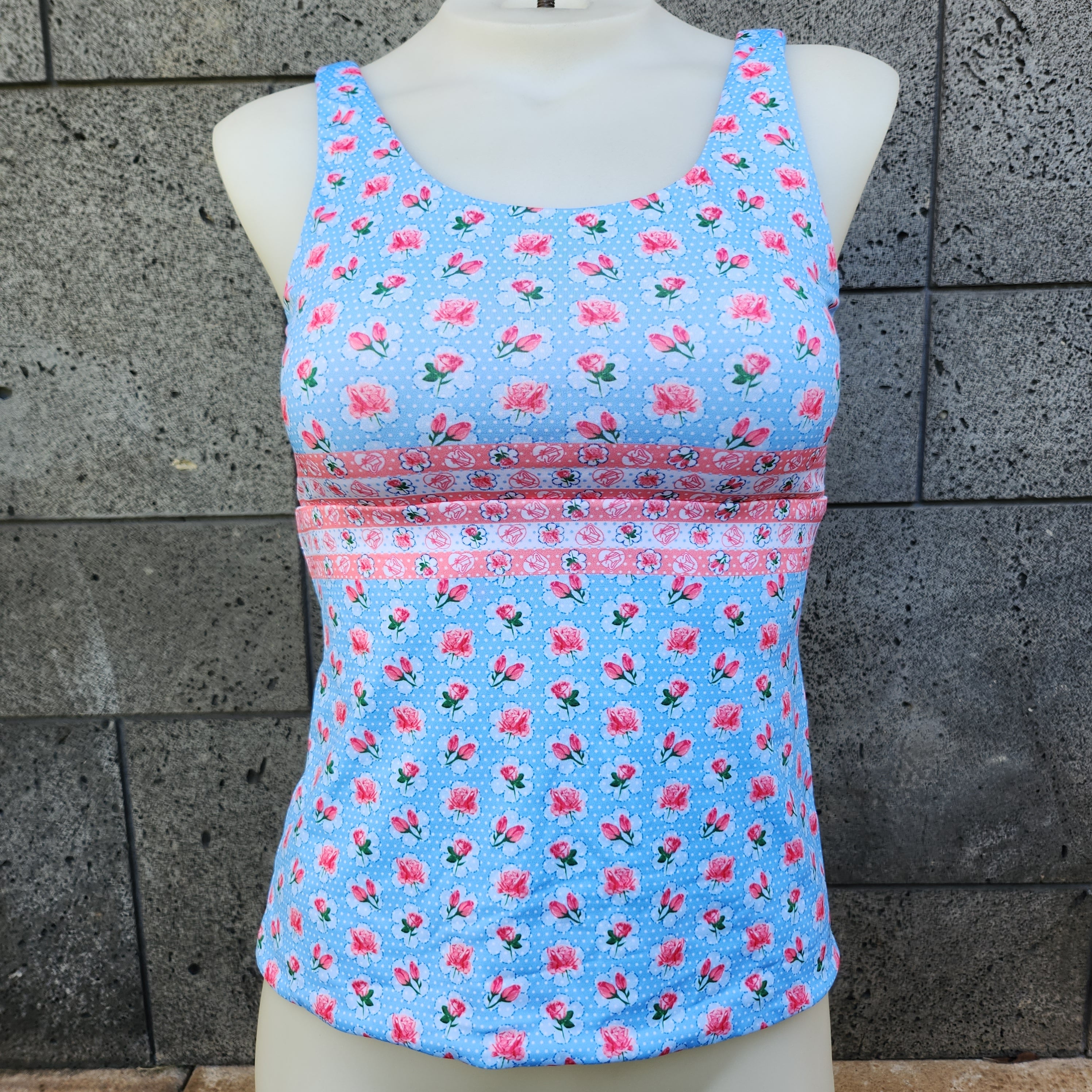 Loco Boutique Roses Reversible Tankini Top