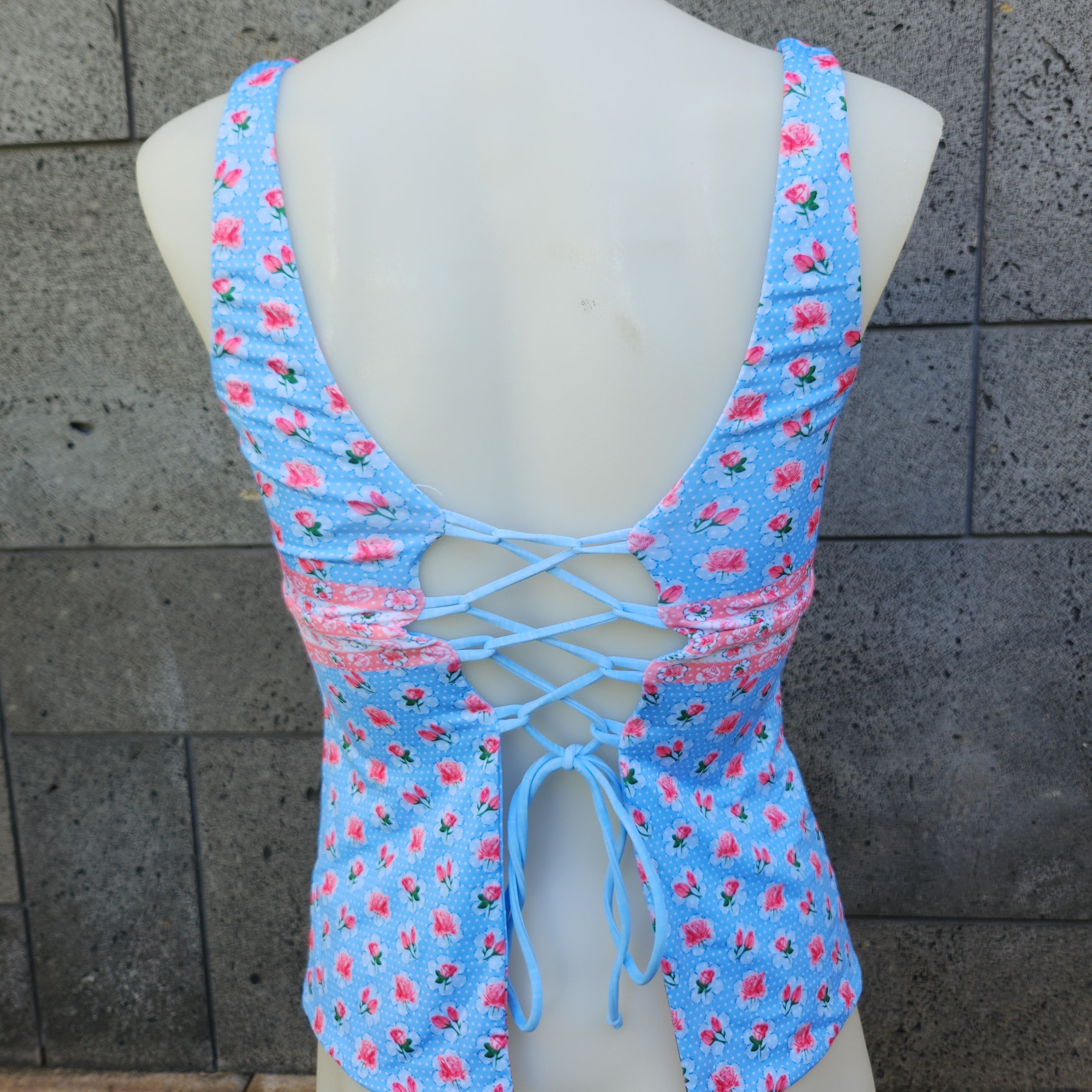 Loco Boutique Roses Reversible Tankini Top