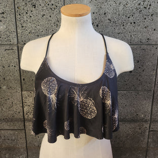 Loco Boutique Loco Pineapples Flounce Crop Top
