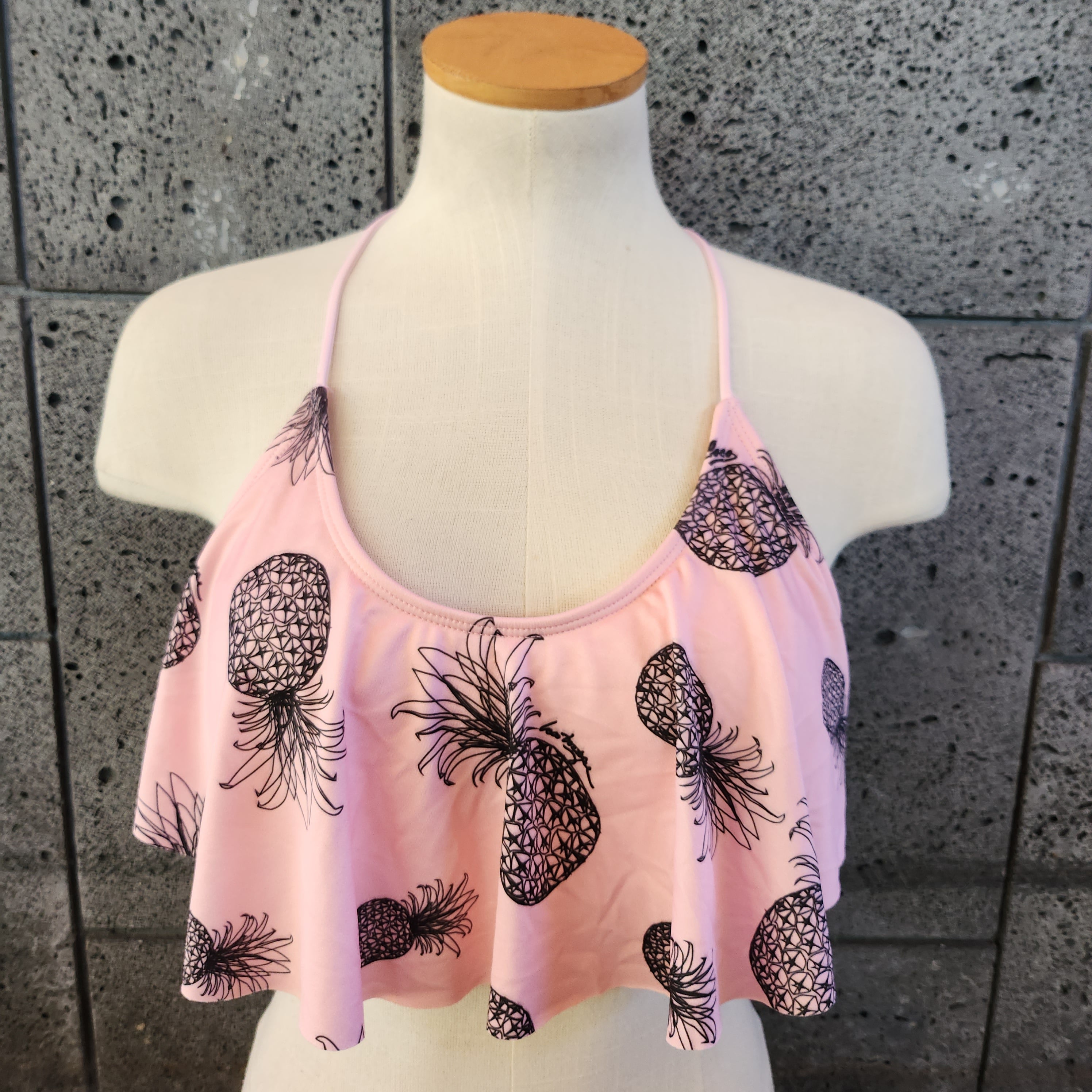 Loco Boutique Loco Pineapples Flounce Crop Top