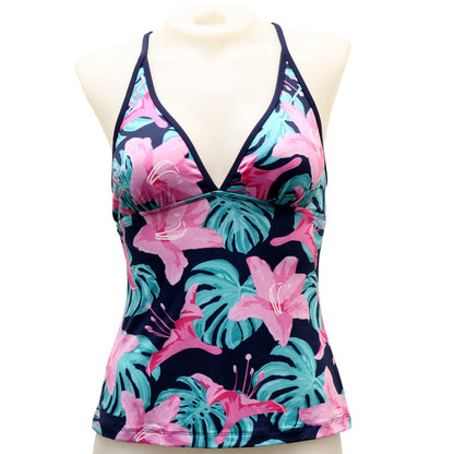 Monstera Lily Halter Tankini Top - Loco Boutique