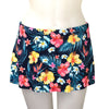 Loco Boutique Hawaiian Flower Banded Skort - NAVY / XS