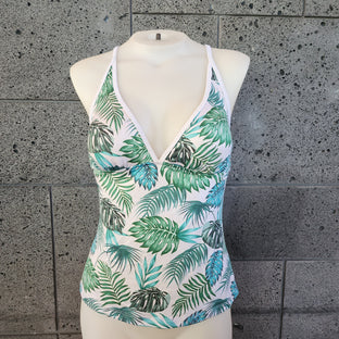 Loco Boutique Palm Leaves Halter Tankini Top