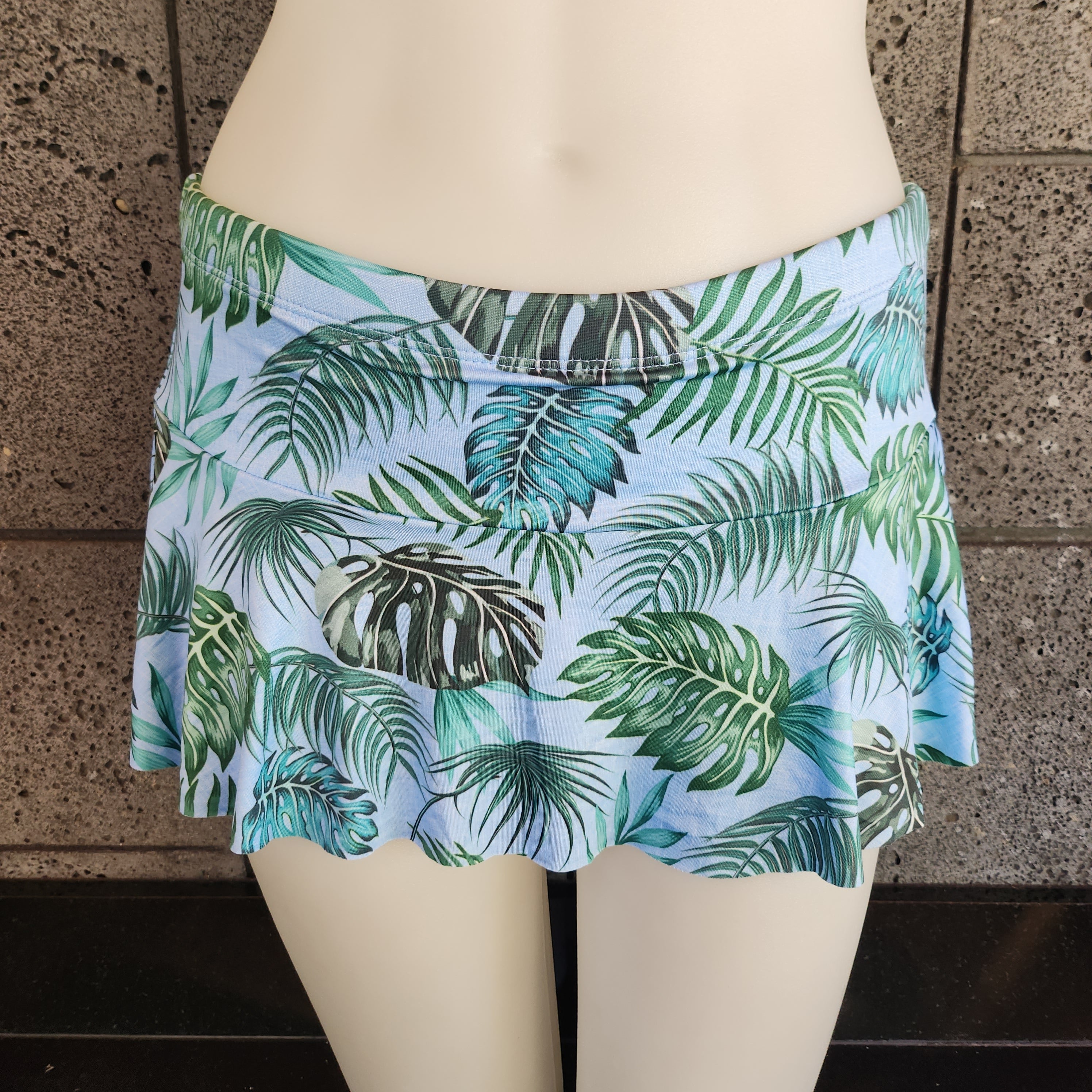 Loco Boutique Palm Leaves Flared Swim Skort