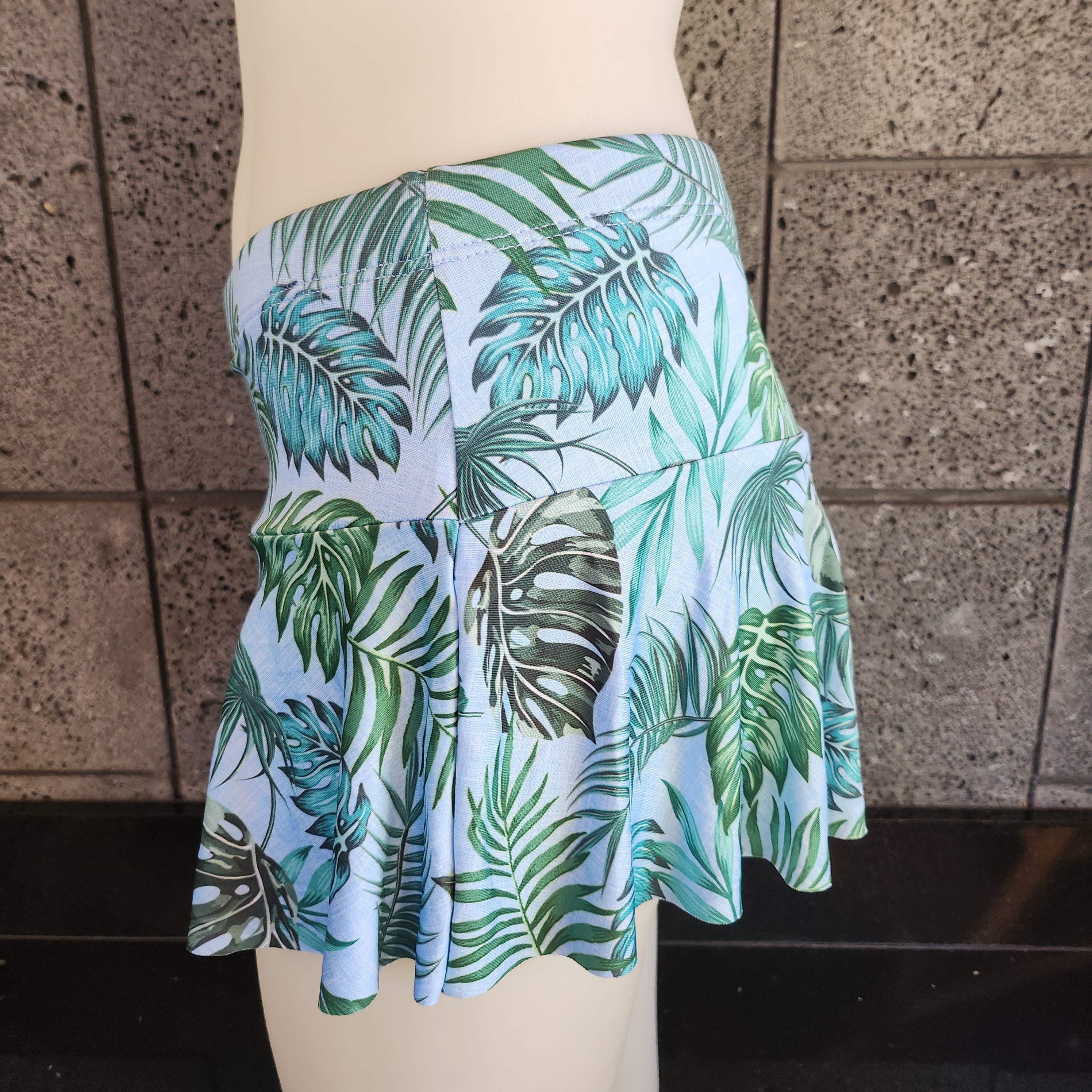 Loco Boutique Palm Leaves Flared Swim Skort