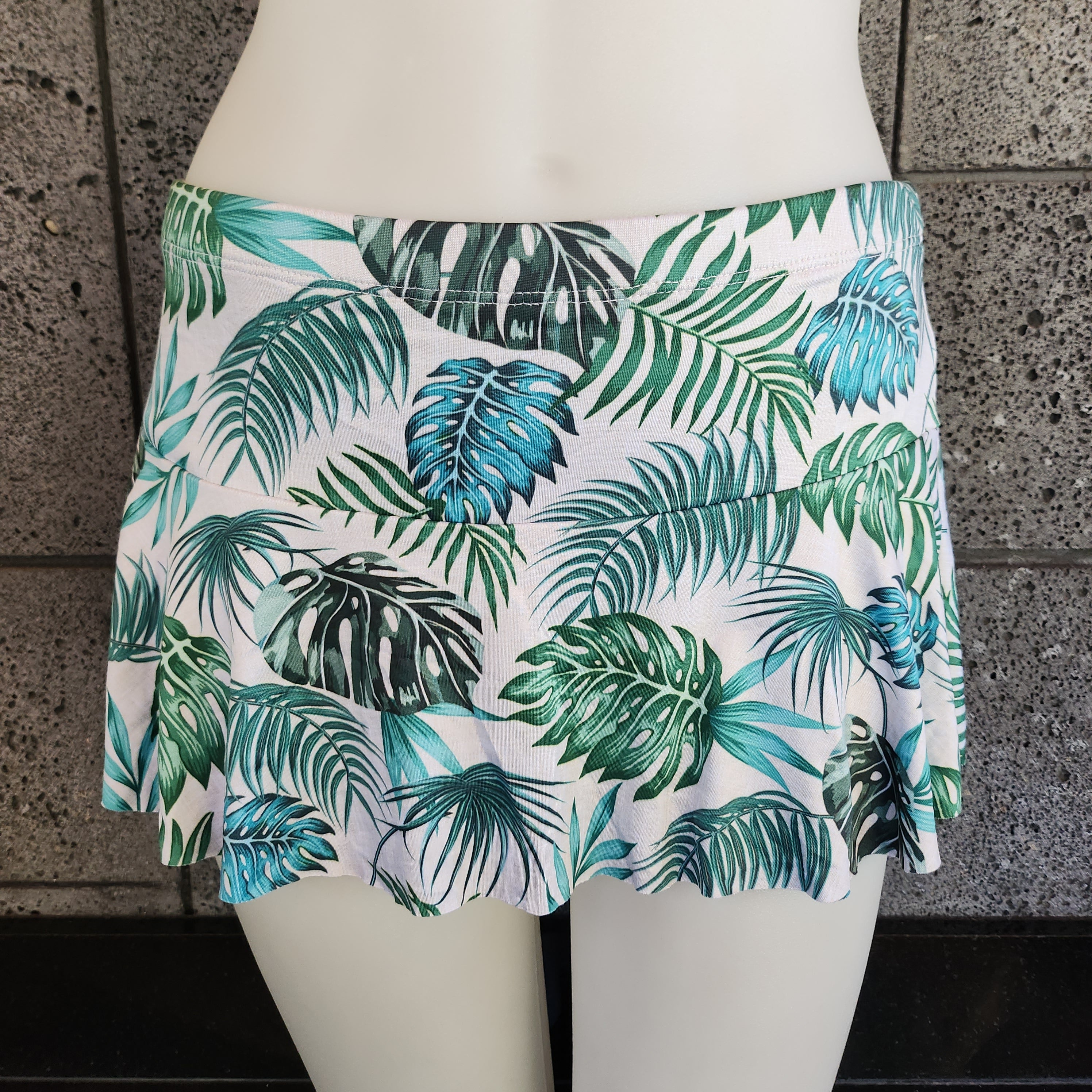 Loco Boutique Palm Leaves Flared Swim Skort