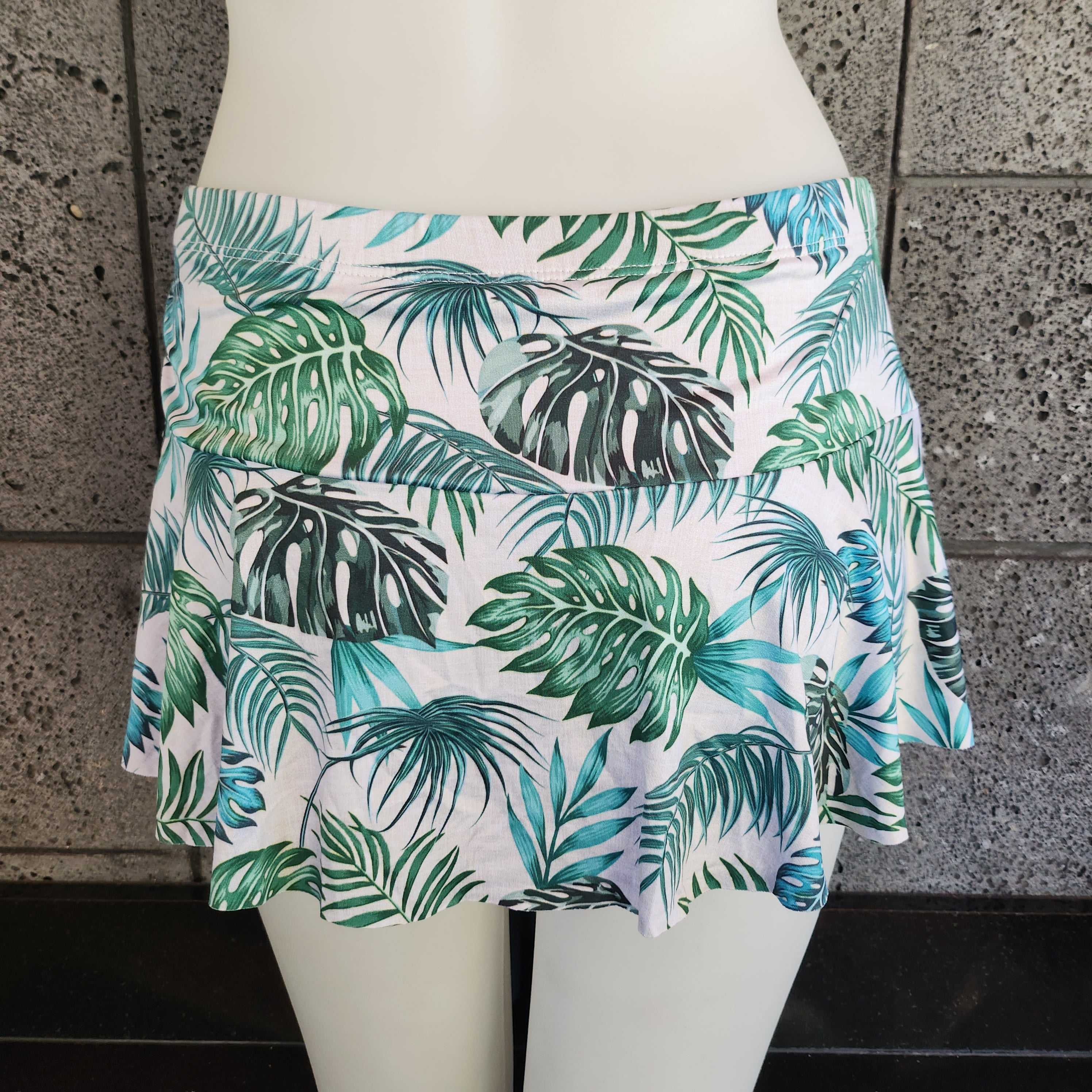 Loco Boutique Palm Leaves Flared Swim Skort