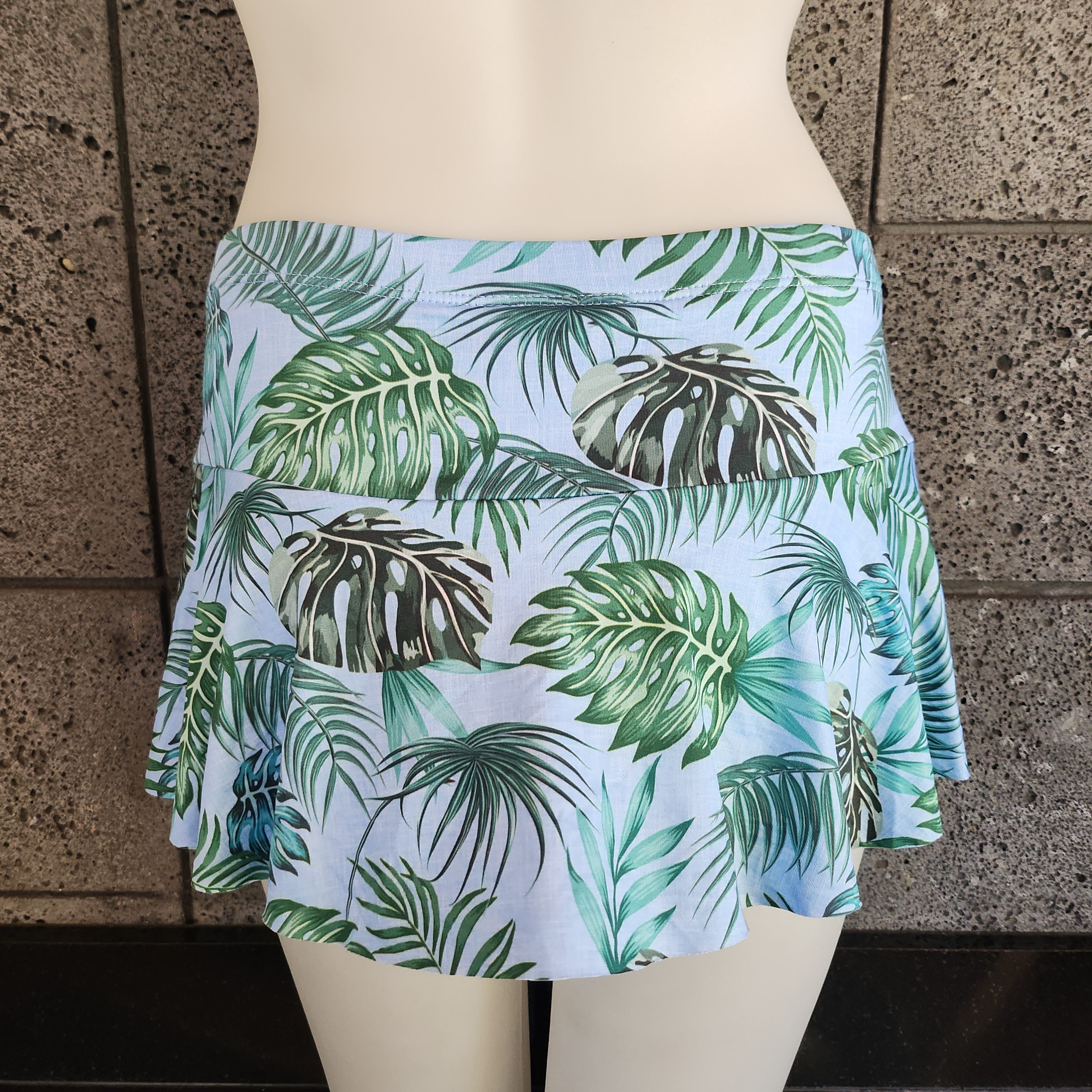 Loco Boutique Palm Leaves Flared Swim Skort
