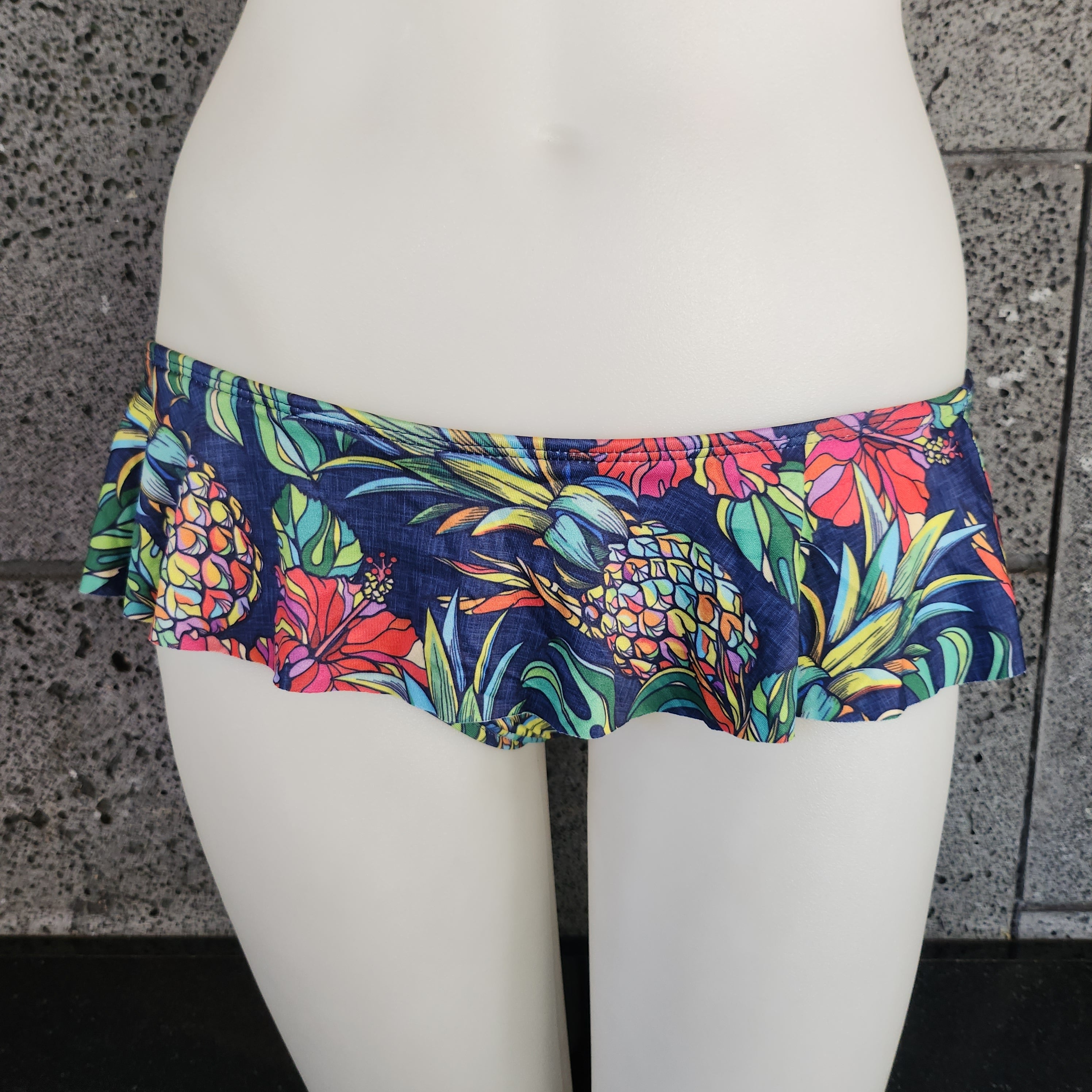 Loco Boutique Pineapple Hibiscus Skirted Swim Bottom