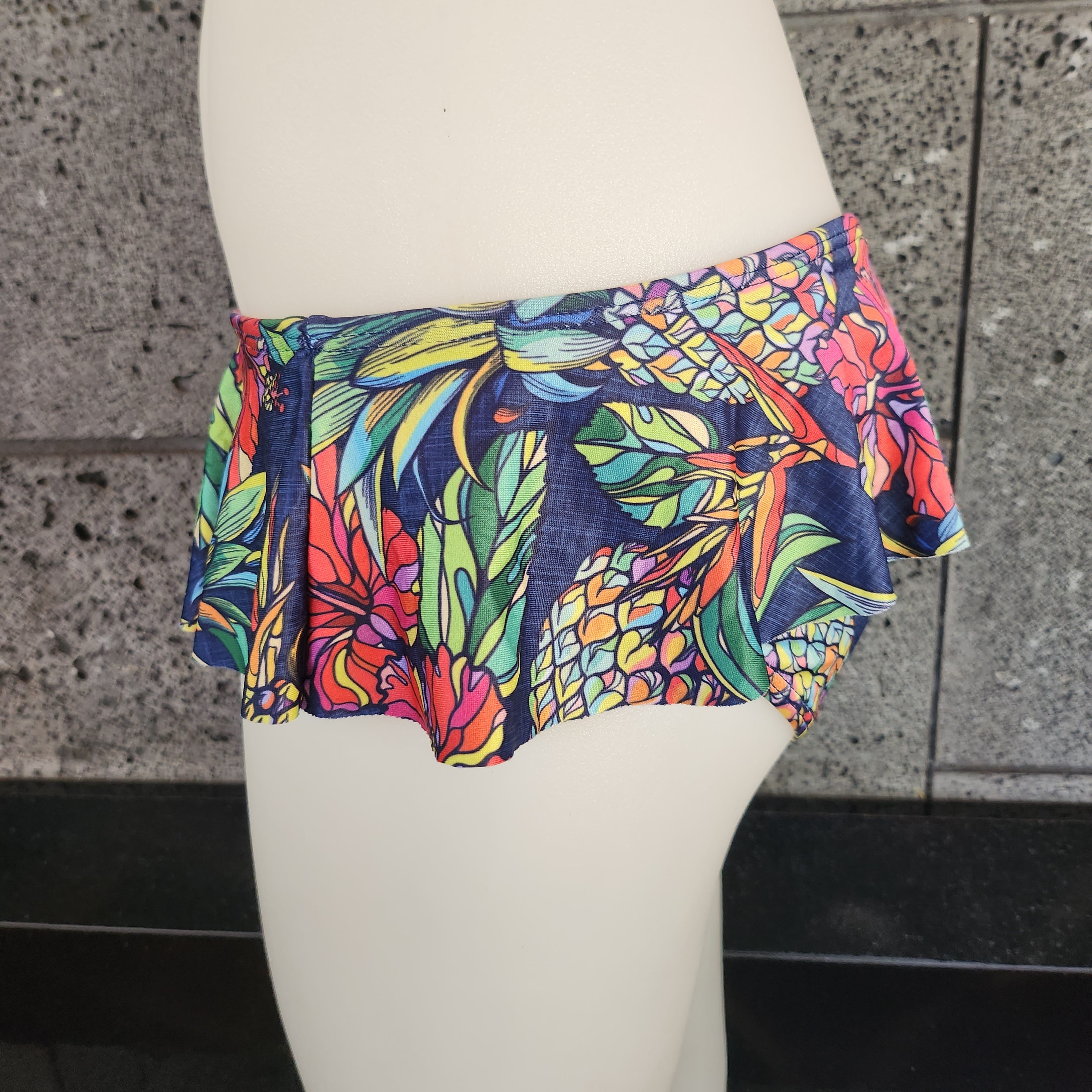 Loco Boutique Pineapple Hibiscus Skirted Swim Bottom