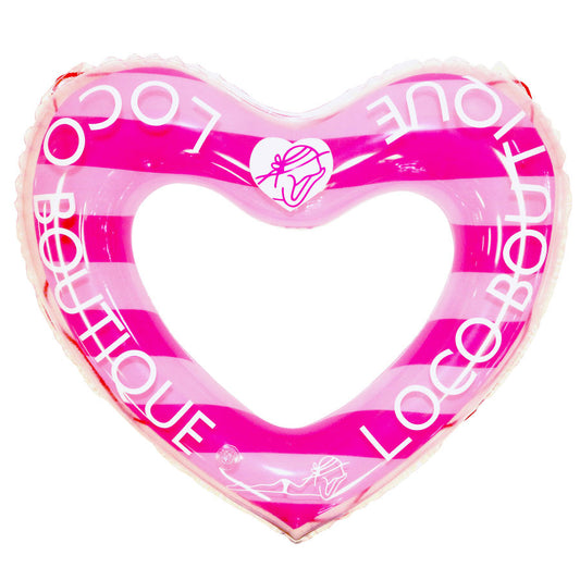 LB Stripe Large Heart Shape Swim Ring - Loco Boutique