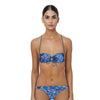 Loco Boutique Paisley Keyhole Front Bikini Top - TEAL BLUE / S