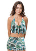 Loco Boutique Palm Leaves Flared Swim Skort - CREAM / XS