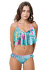 Loco Boutique Paradise Garden Double Sided Ruffles Bikini Bottom - Mint / Small