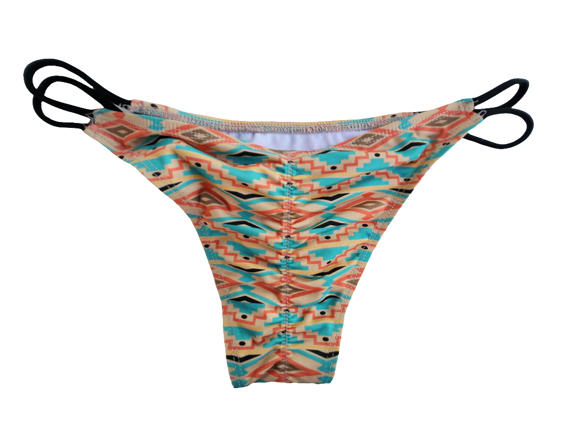 Loco Boutique A-Batik Strappy Side Cinched Rear Bikini Bottom
