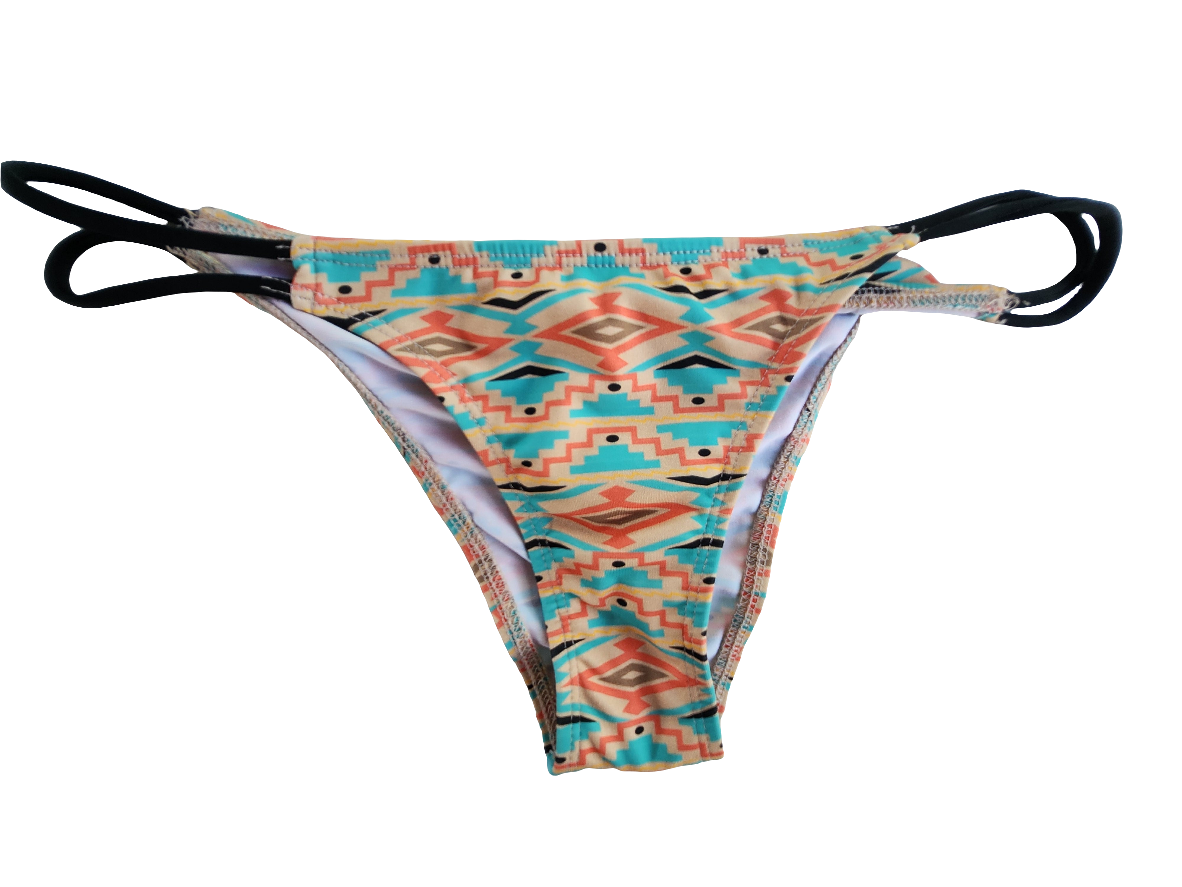 Loco Boutique A-Batik Strappy Side Cinched Rear Bikini Bottom
