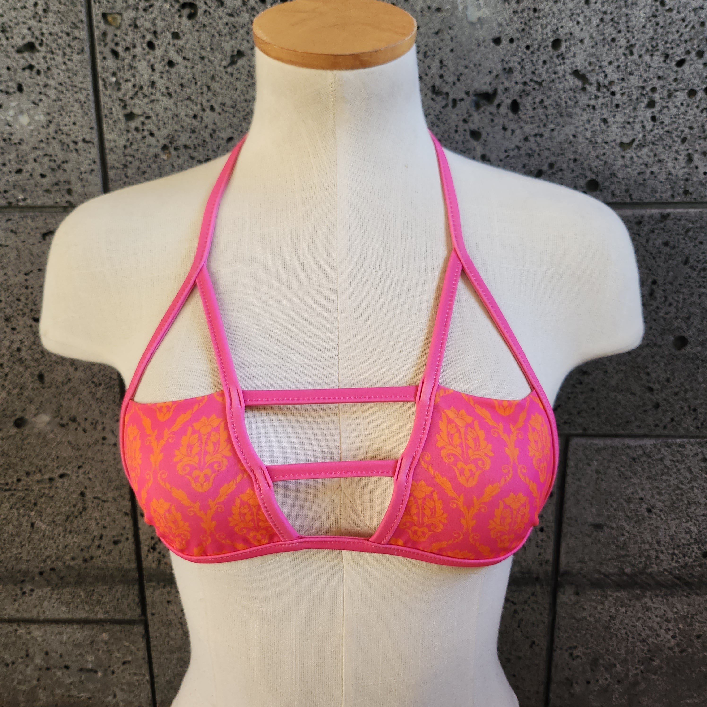 Loco Boutique Italian Damask Strapped Triangle Top RAY00016