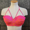 Loco Boutique Italian Damask Halter Bikini Top - MAGENTA / M