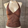 Loco Boutique Blank Halter Tankini - BROWN / S