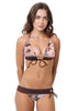 Loco Boutique Woman's Warm Flower Folded Over Bikini Bottom - Brown / XS