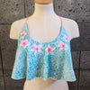 Loco Boutique Minamo Flounce Crop Top - CYAN / L