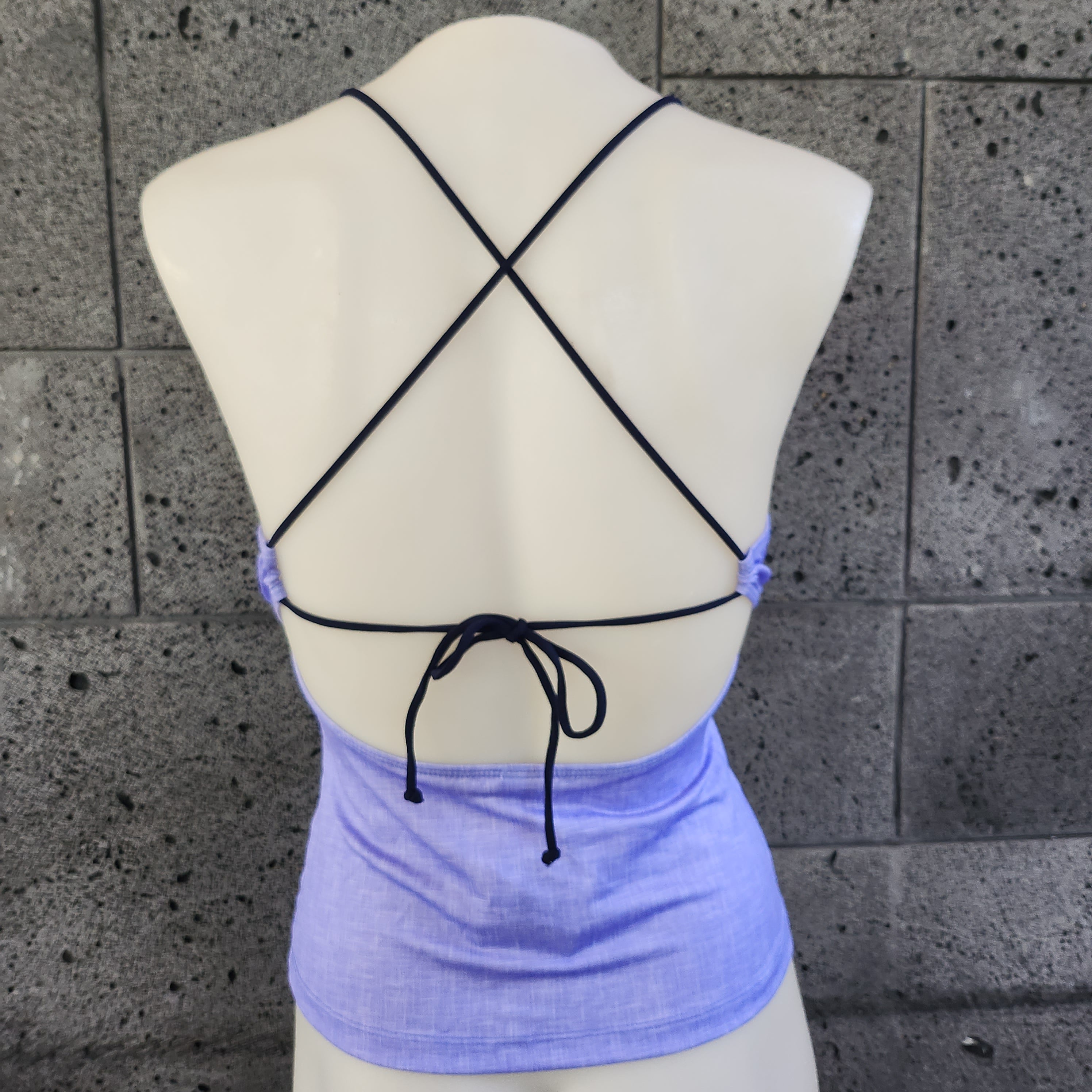 Loco Boutique Linen Flower Flounce Front Tankini