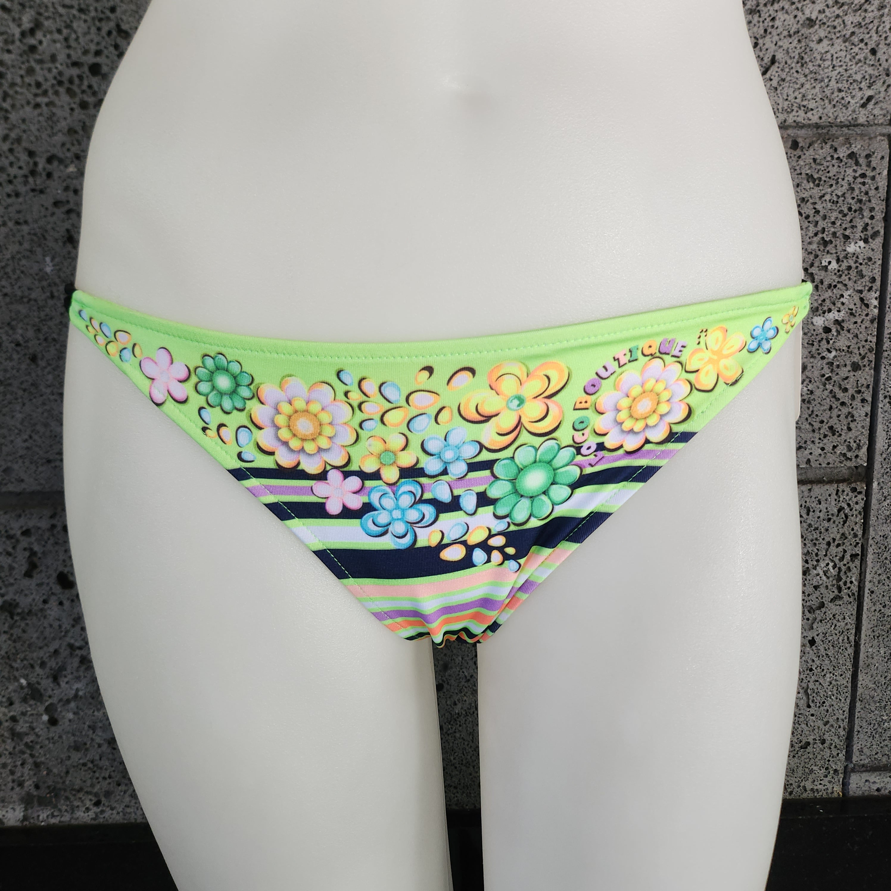 Loco Boutique Flower & Stripe Reversible Spaghetti Sides