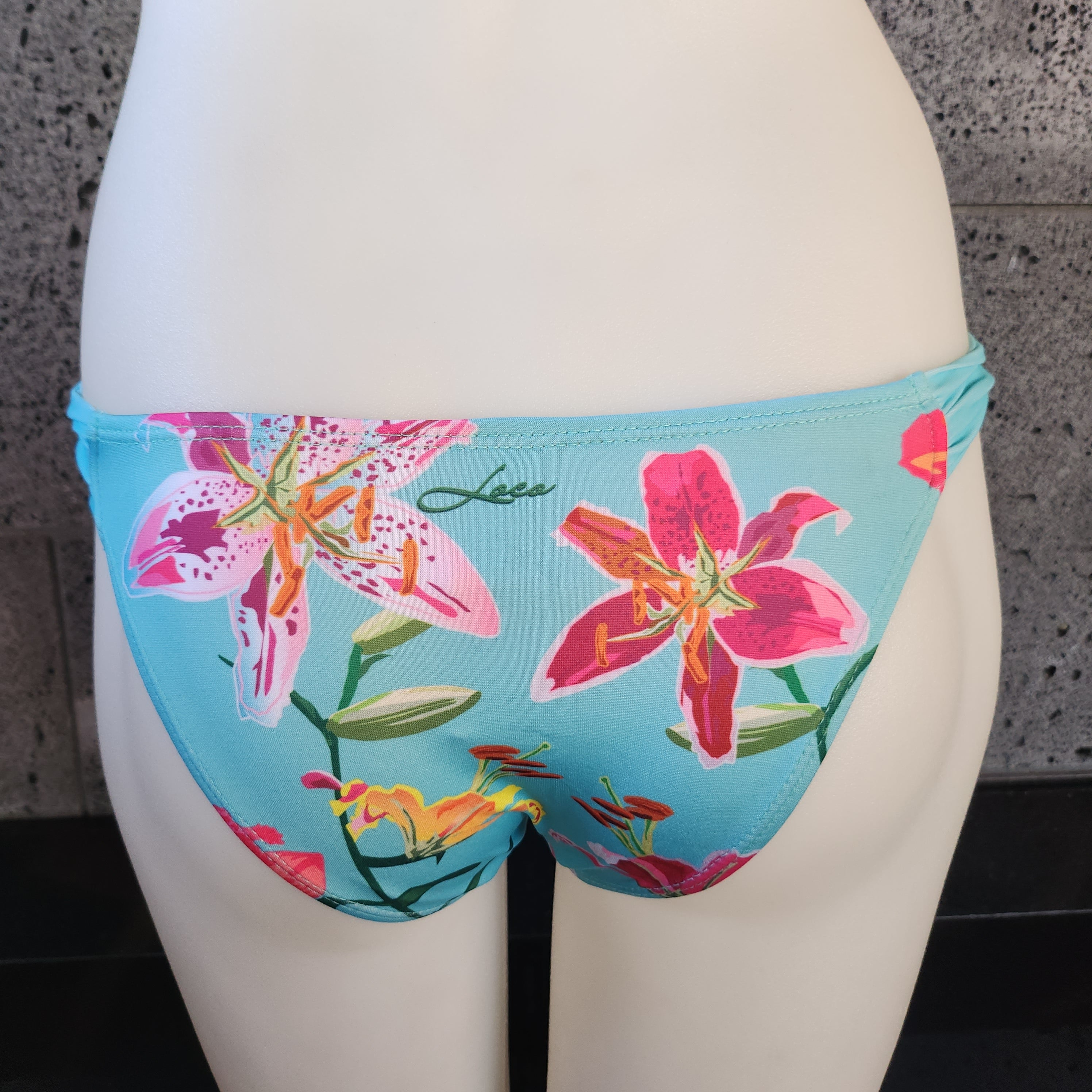 Loco Boutique Woman's Tropical Orchid Side Ruched Bikini Bottom