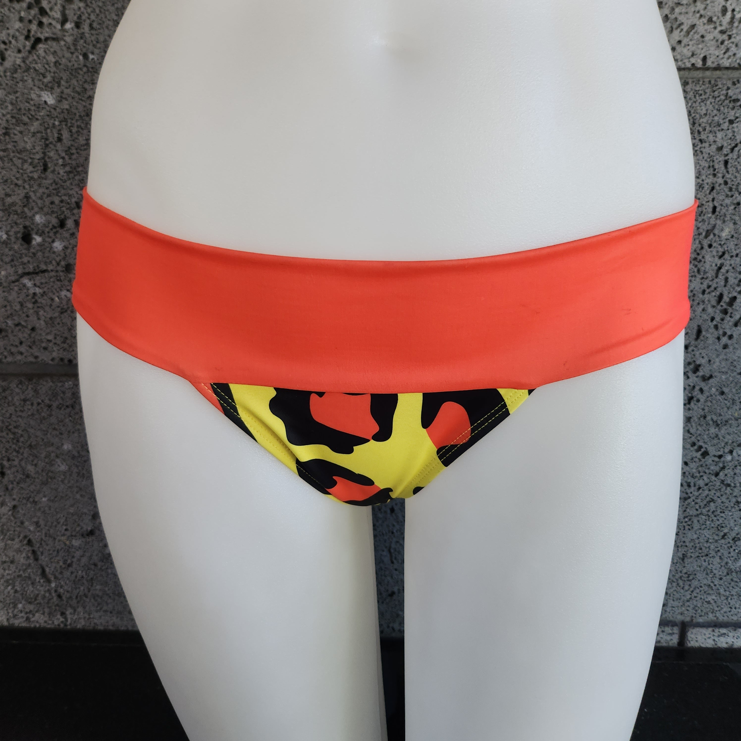 Loco Boutique Leopard Solid Waistband Bikini Bottom