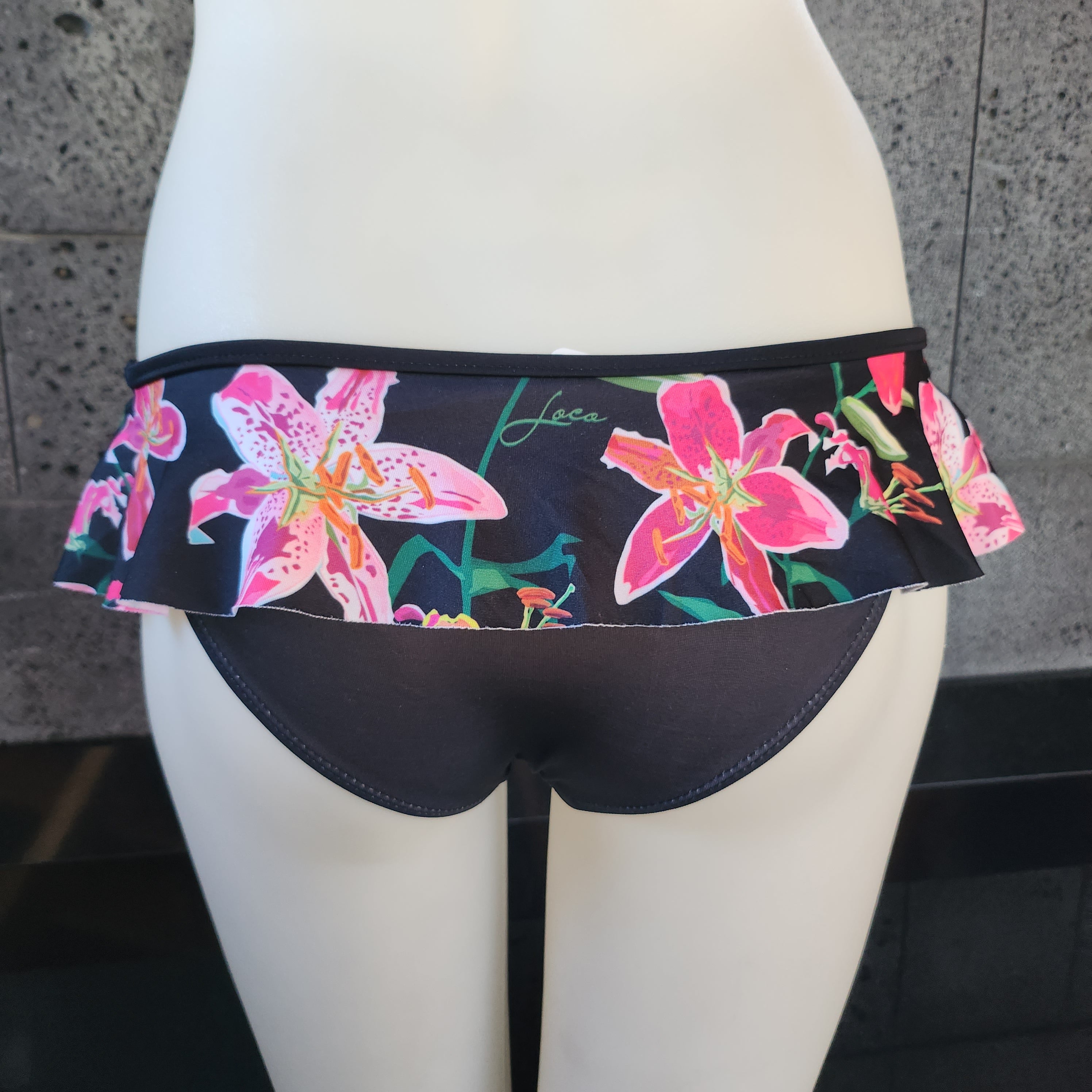 Loco Boutique Woman's Tropical Orchid Skirted Bikini Bottom