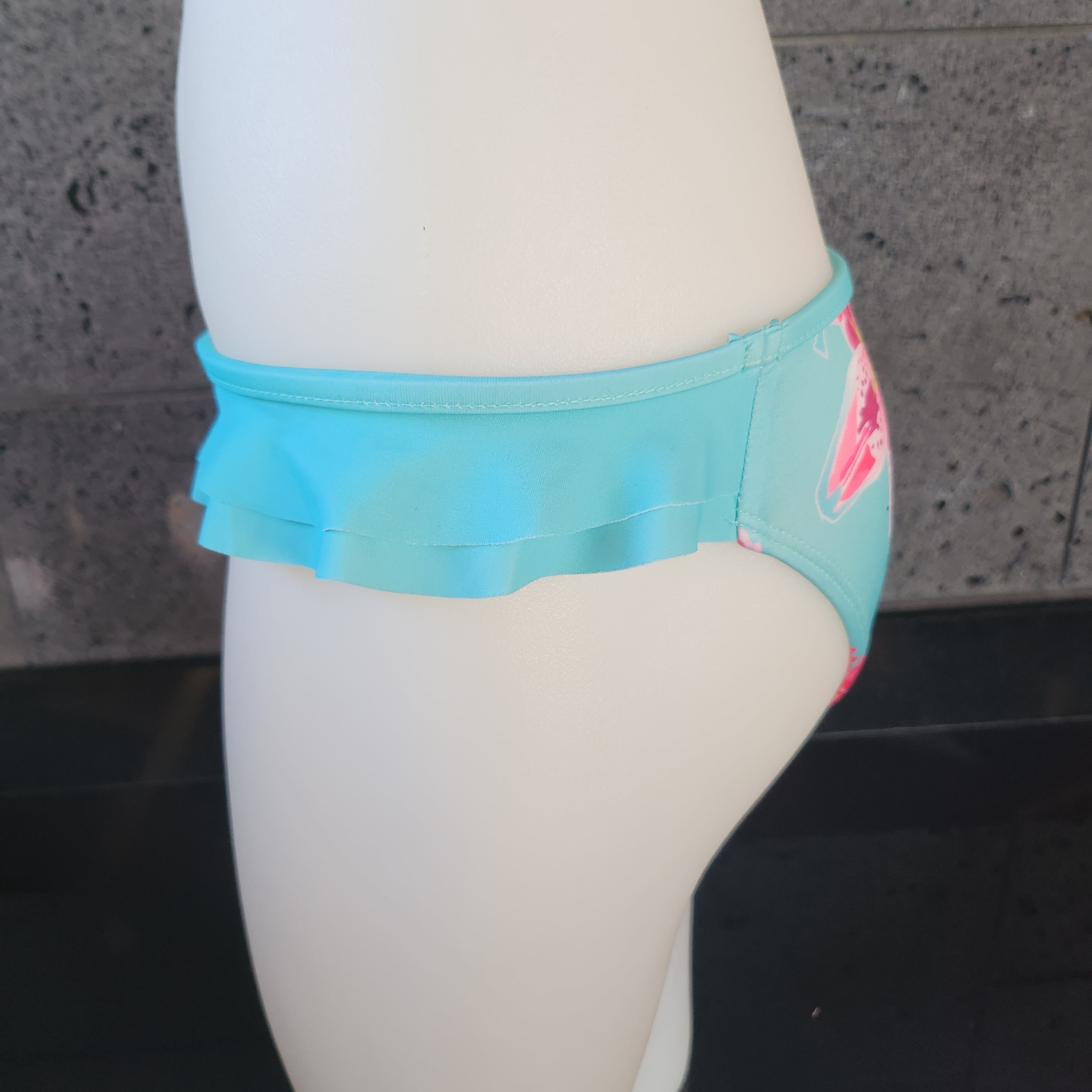 Loco Boutique Woman's Tropical Orchid Double Side Ruffle Bikini Bottom