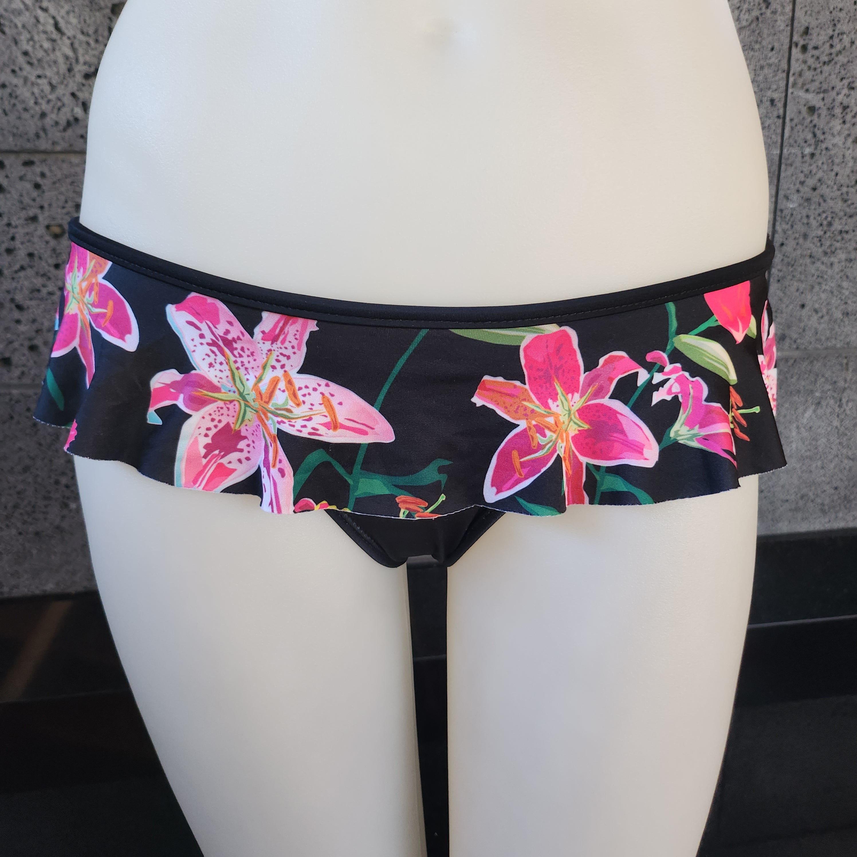 Loco Boutique Woman's Tropical Orchid Skirted Bikini Bottom