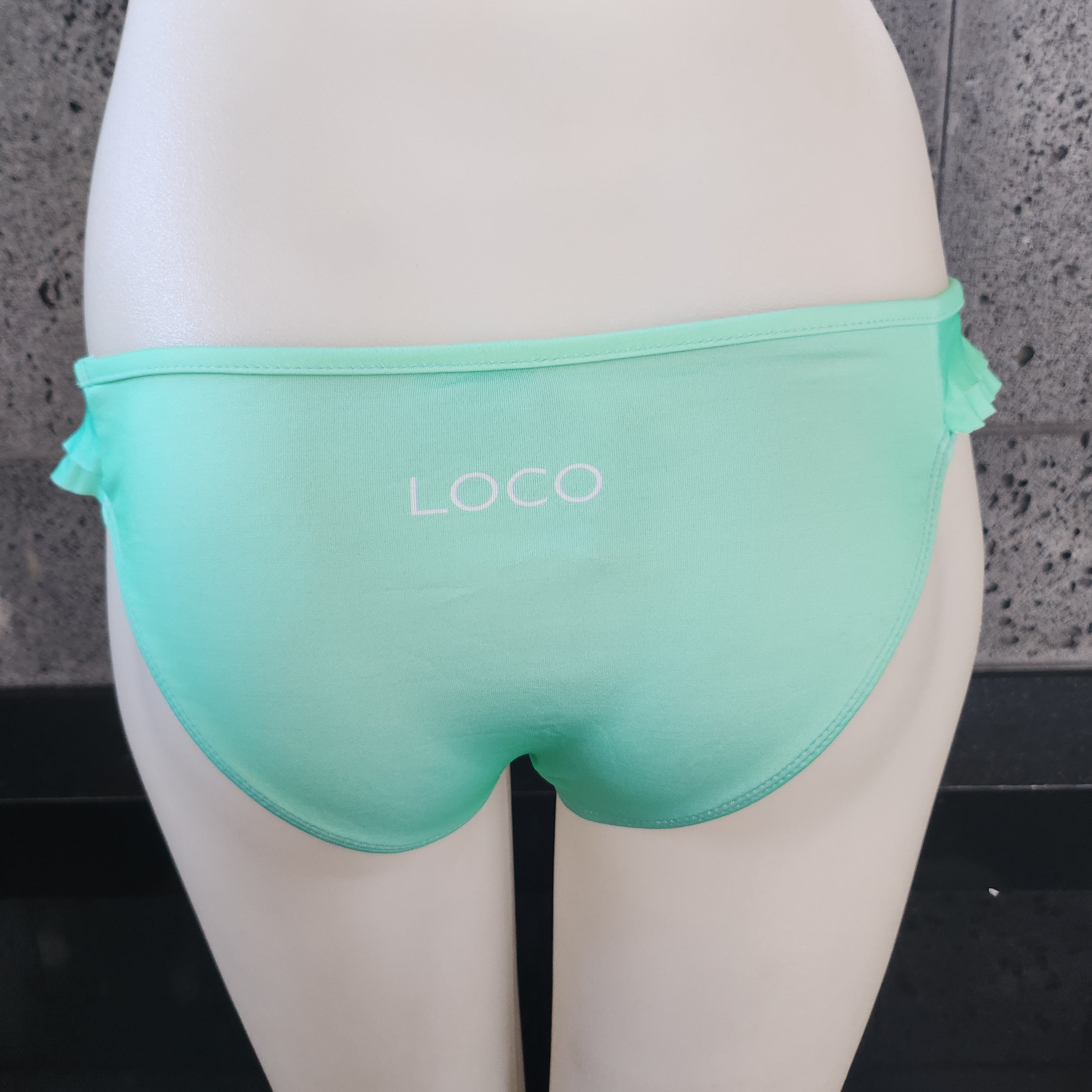 Loco Boutique Solid Logo Double Sided Ruffles Bikini