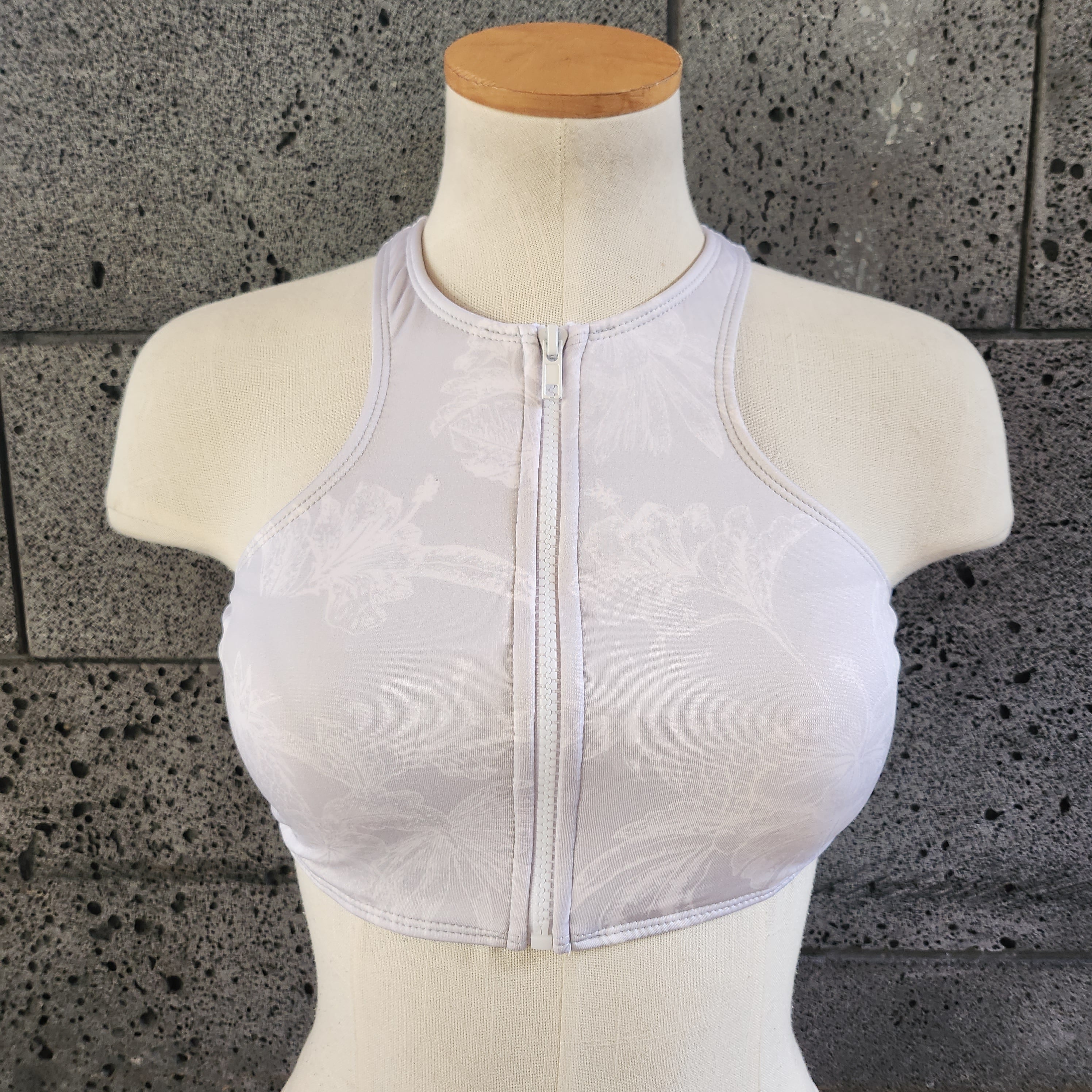 Loco Boutique Lagoon Zip Front Crop Halter