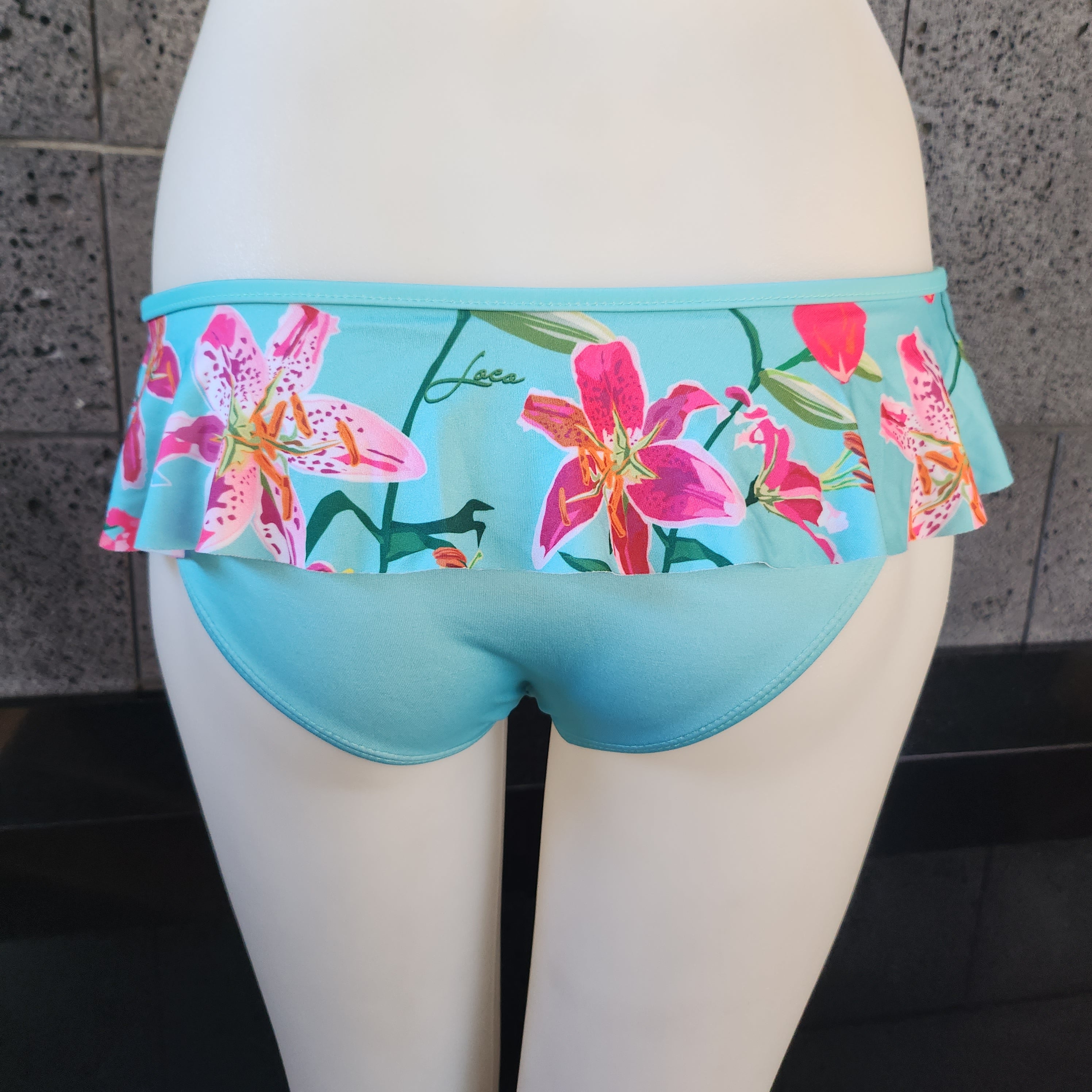 Loco Boutique Woman's Tropical Orchid Skirted Bikini Bottom
