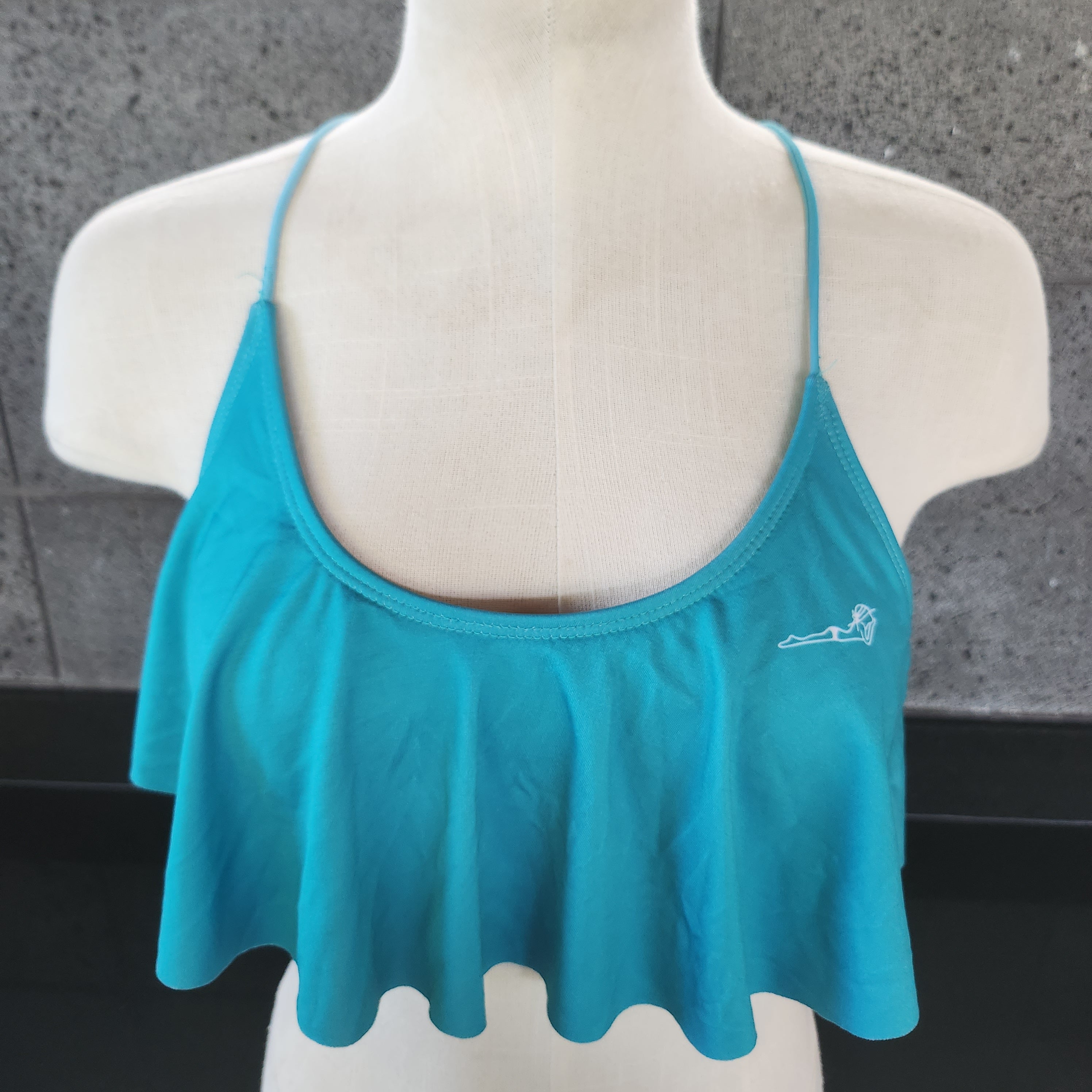 Loco Boutique Solid Logo Flounce Crop Top