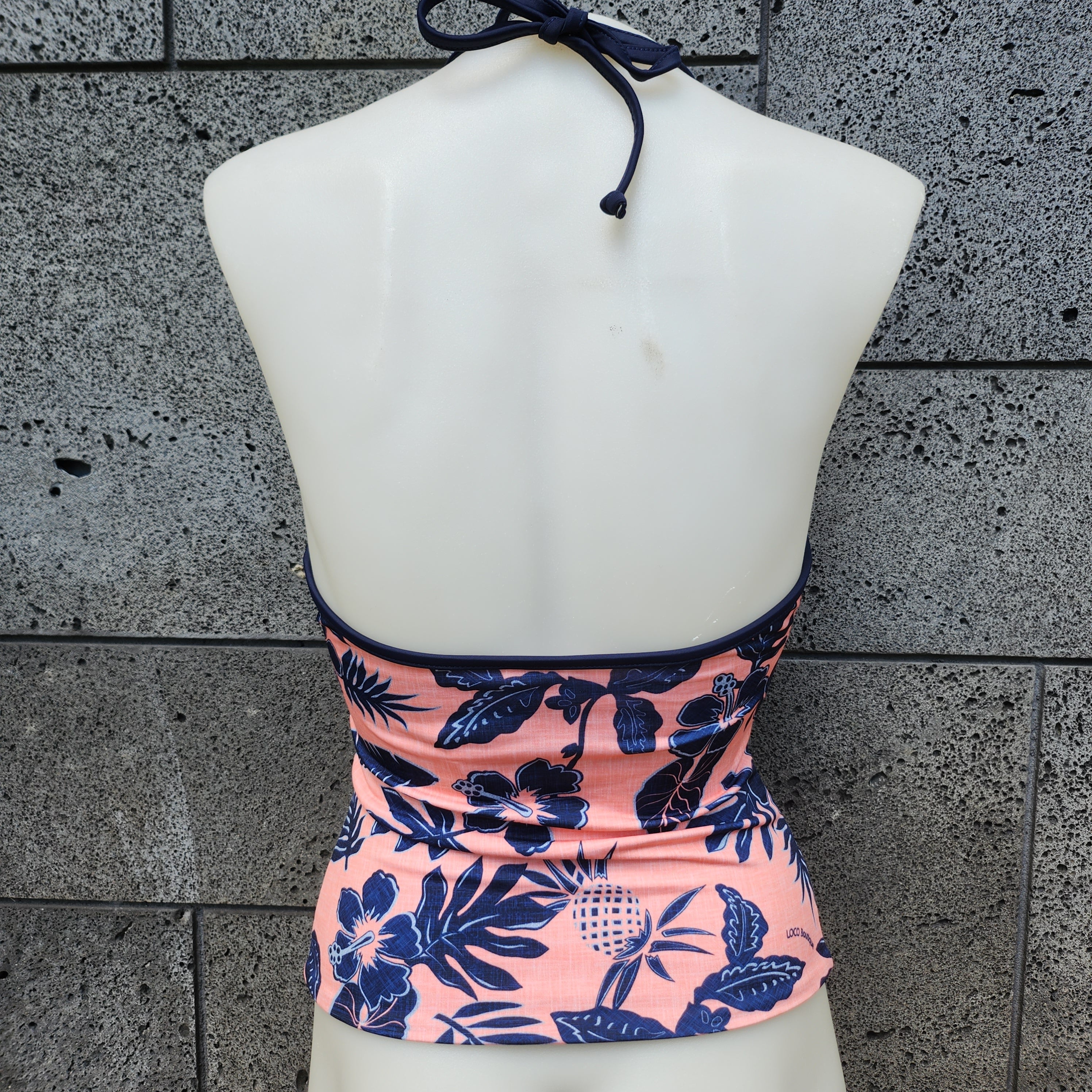 シケットリネンストライプリバーシブルホルタータンキニ