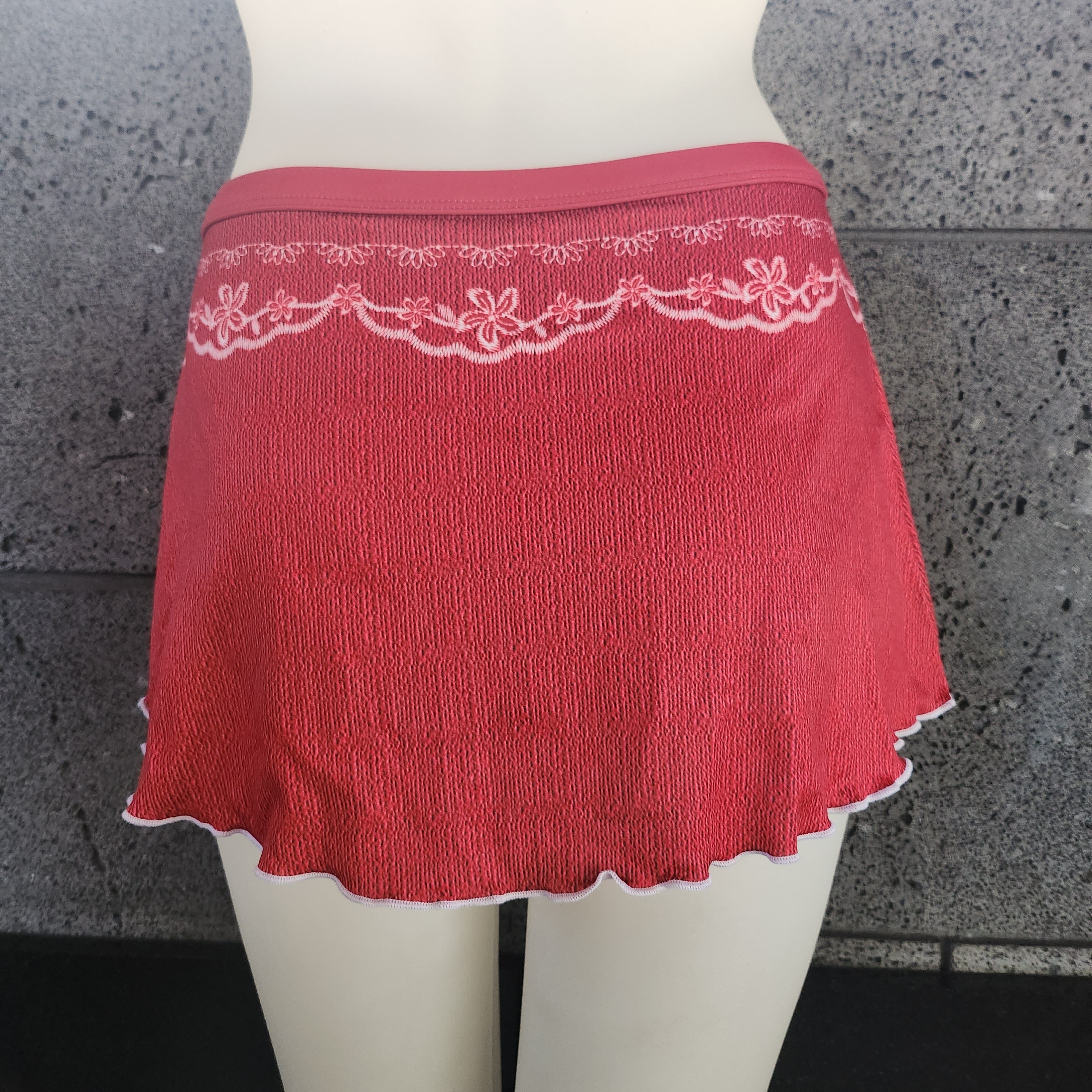 Loco Boutique Embroidery 1-inch Banded Waist Skort