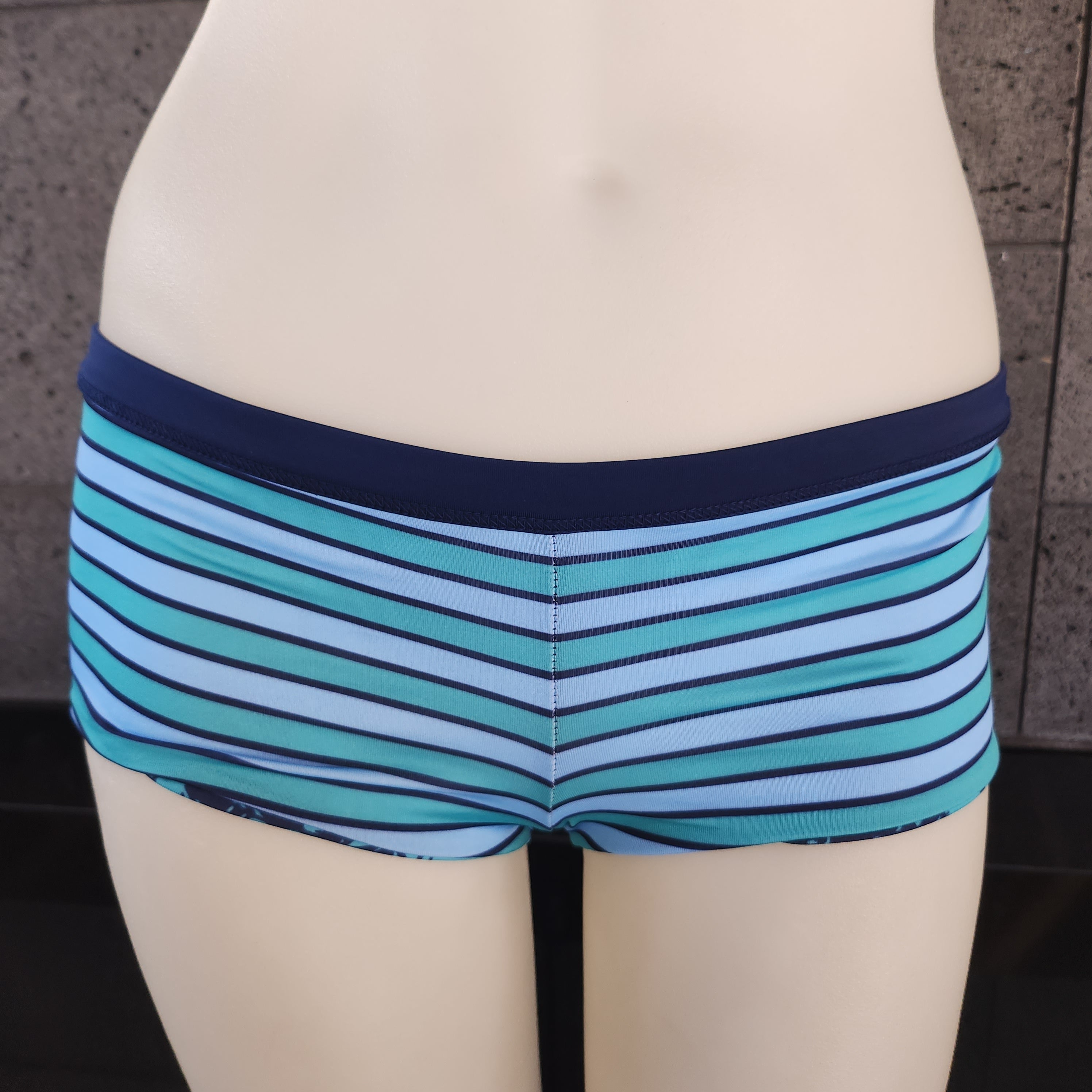 Loco Boutique Shadow Stripe Reversible Boyshort Swim Bottom