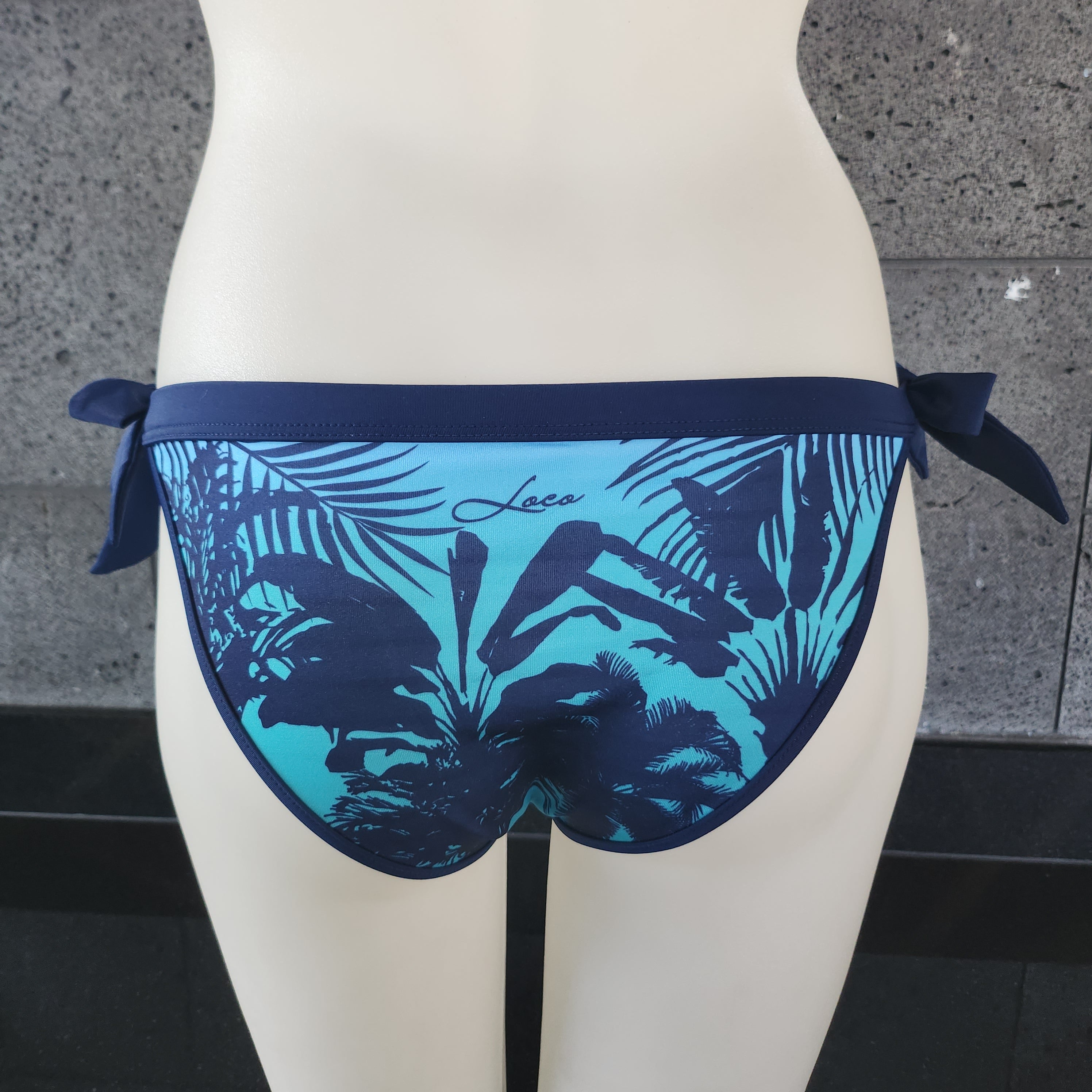 Loco Boutique Shadow Stripe Reversible Banded Waist Bikini Bottom