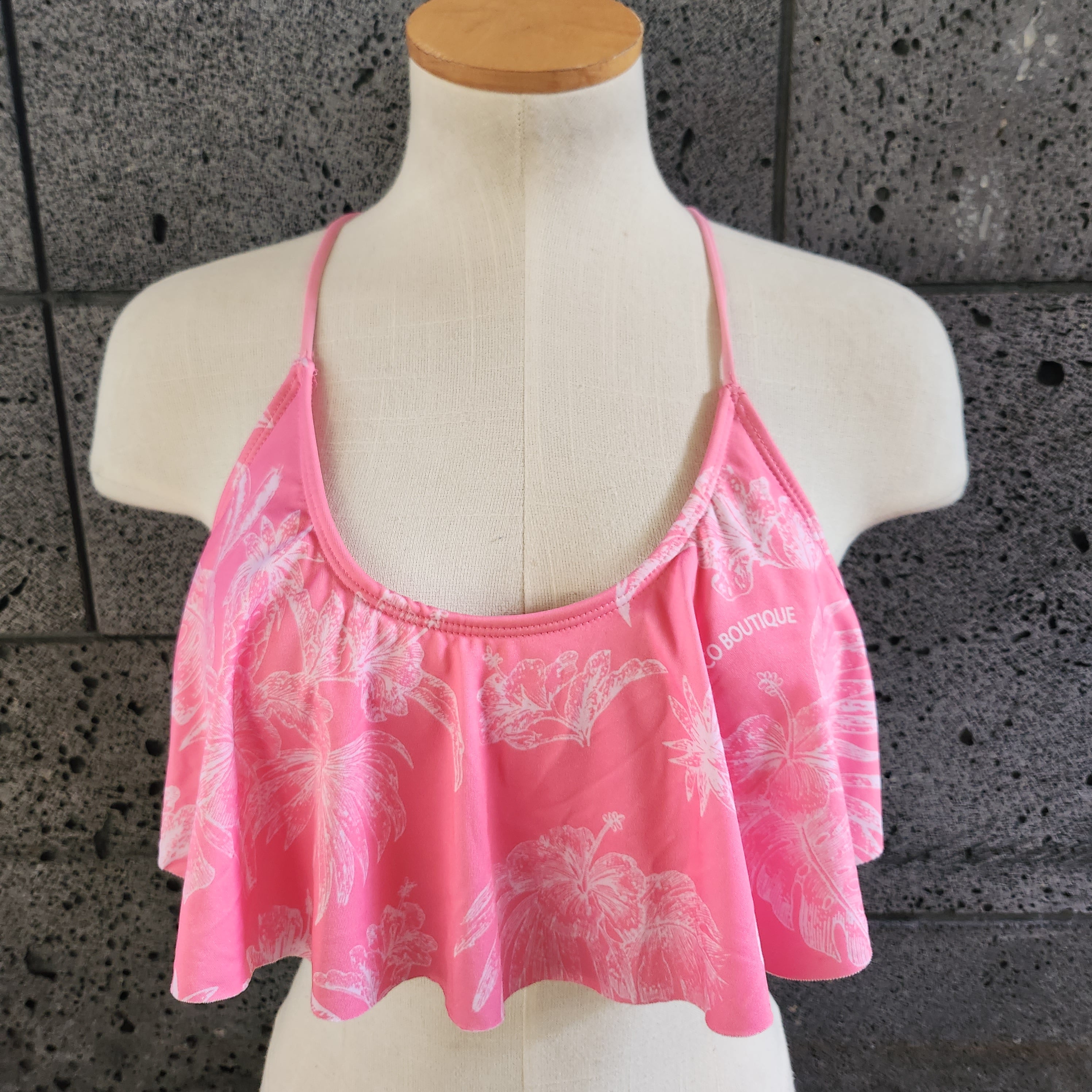 Loco Boutique Lagoon Flounce Crop Top