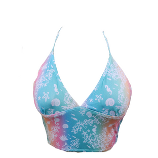 Loco Boutique Sea Life Long Line Triangle Bikini Top - Loco Boutique