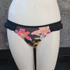 Loco Boutique Woman's Tropical Orchid Double Side Ruffle Bikini Bottom - BLACK / XS