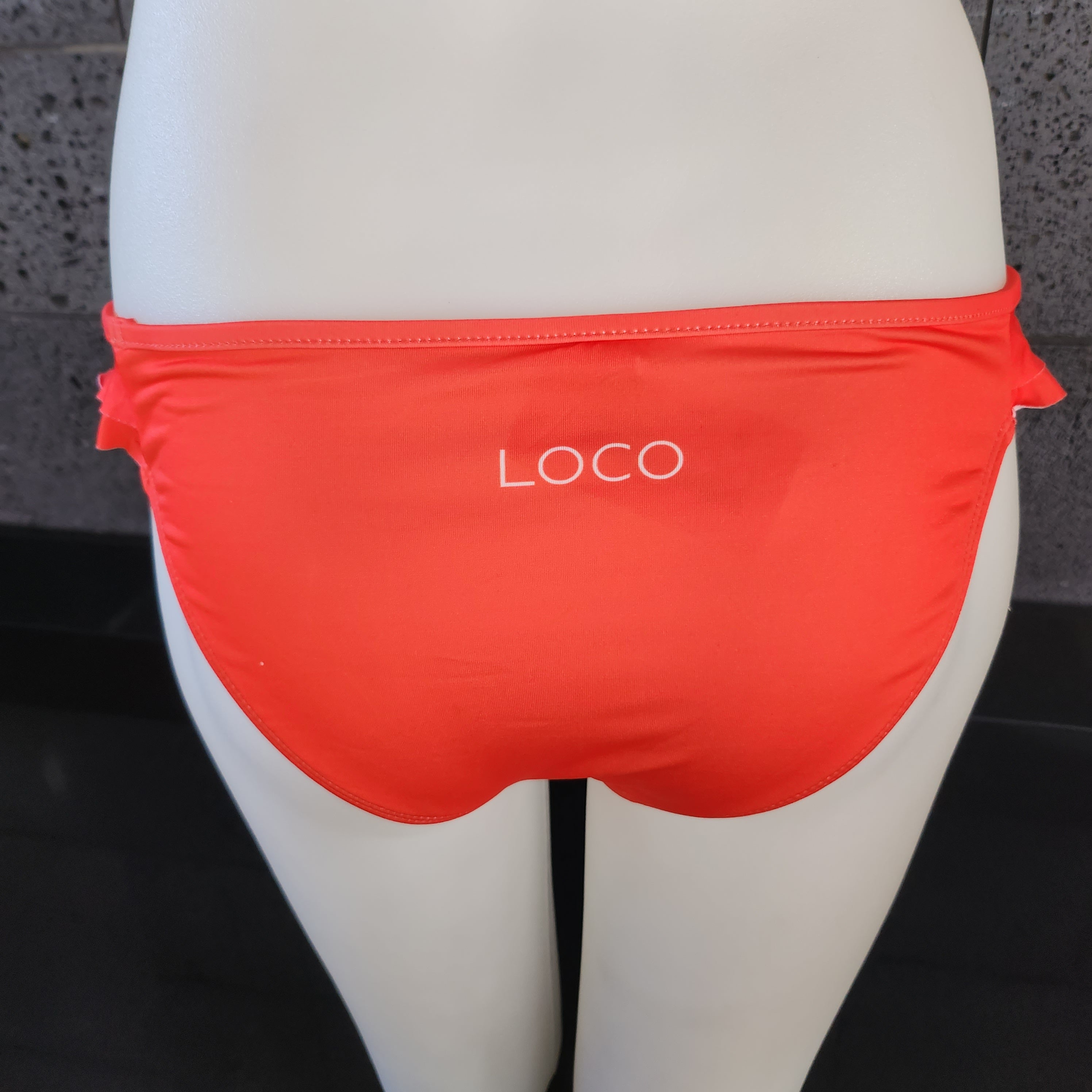 Loco Boutique Solid Logo Double Sided Ruffles Bikini